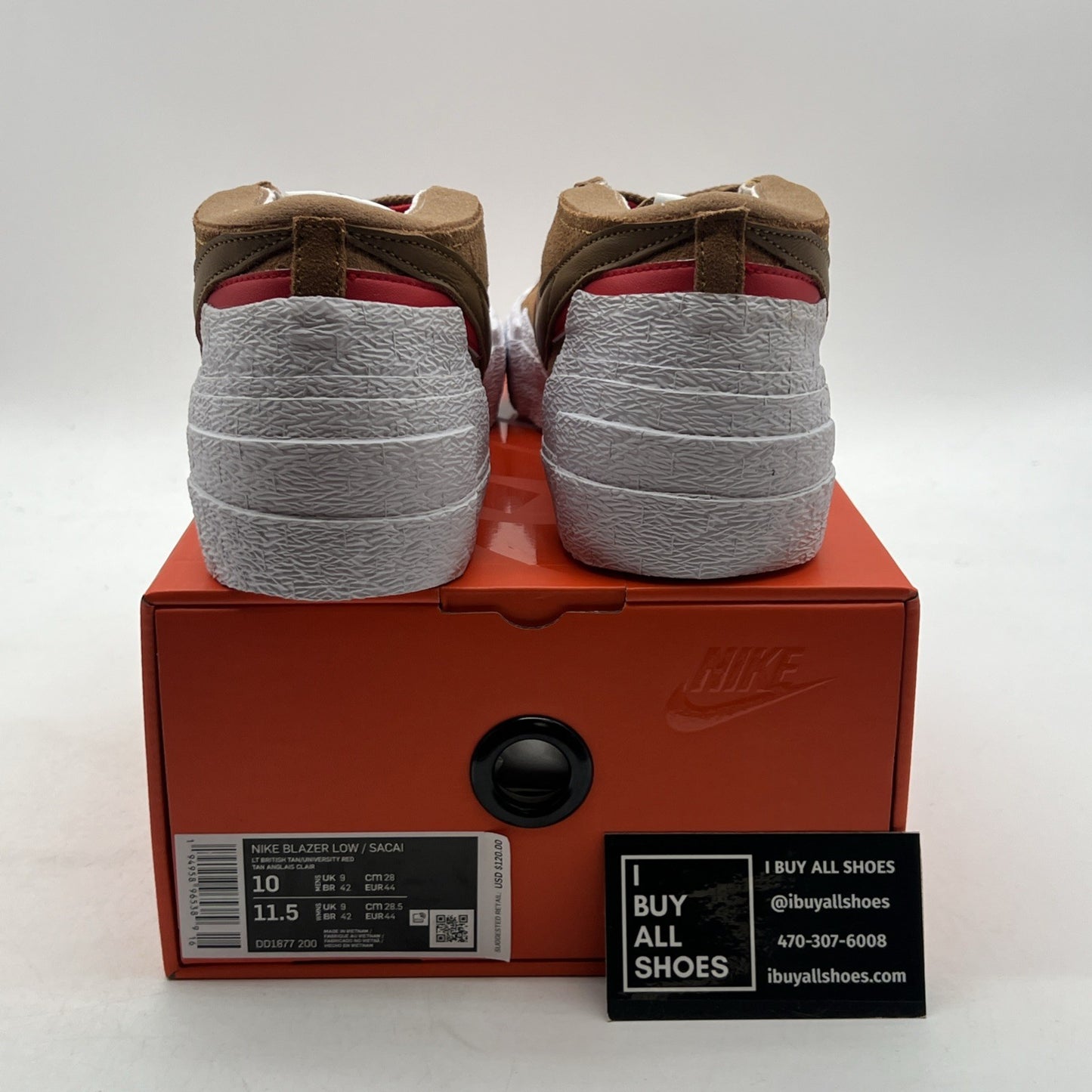 Size 10 - Nike sacai x Blazer Low British Tan (DD1877-200)