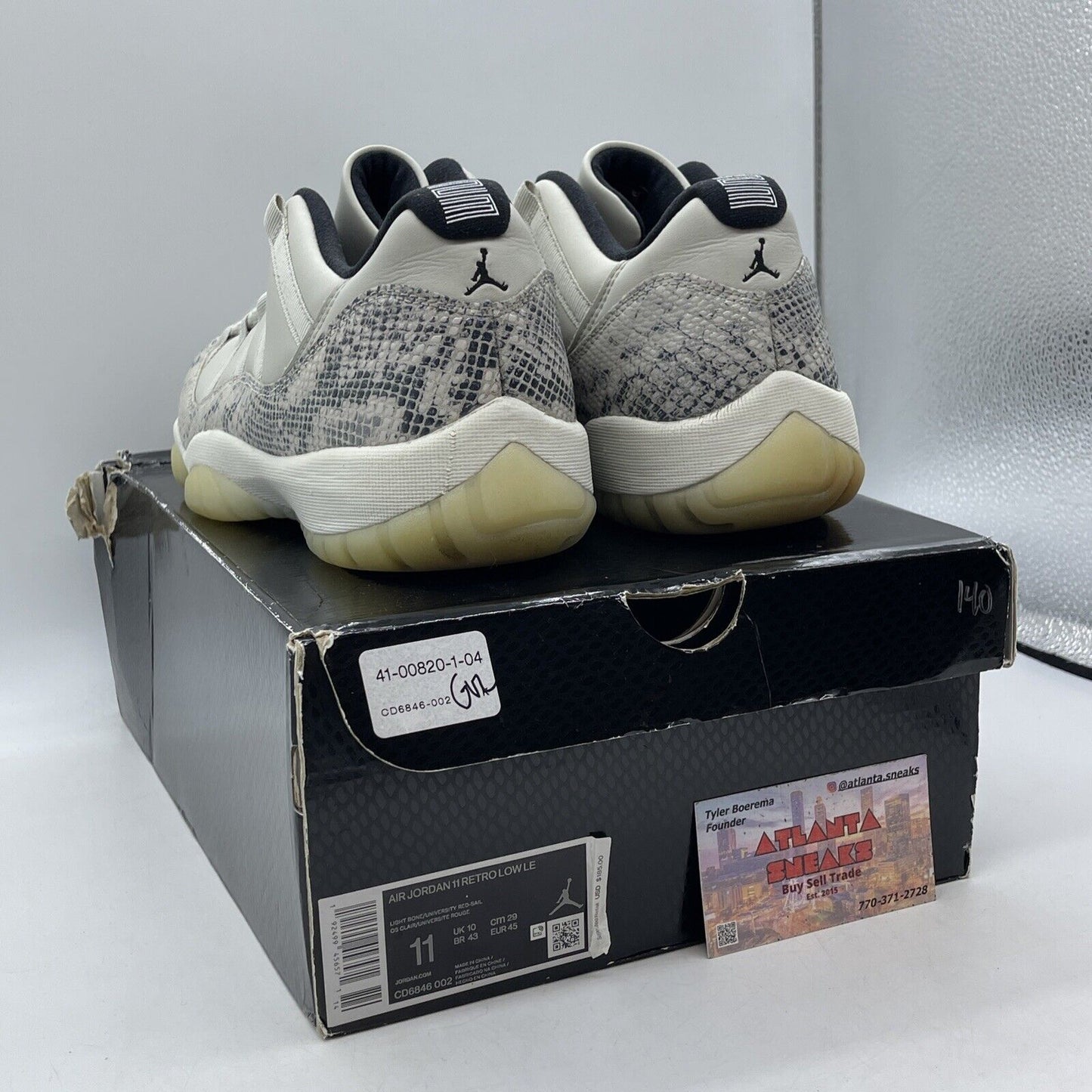 Size 11 - Air Jordan 11 Retro Low Light Bone Snakeskin Leather (CD6846-002)