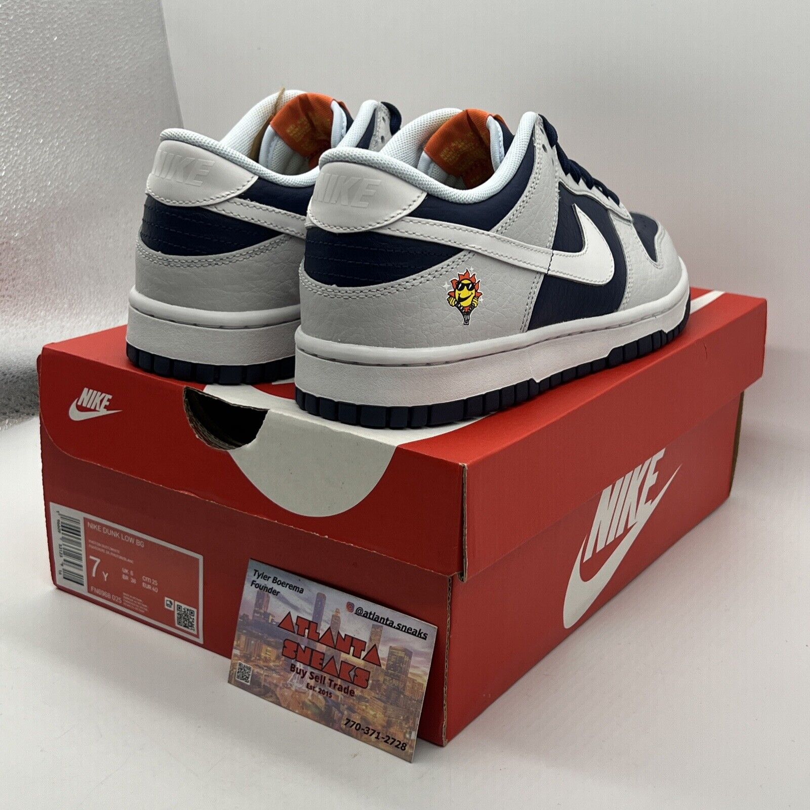 Nike Dunk Low (FN6968-025) Midnight Navy & White Size 7Y