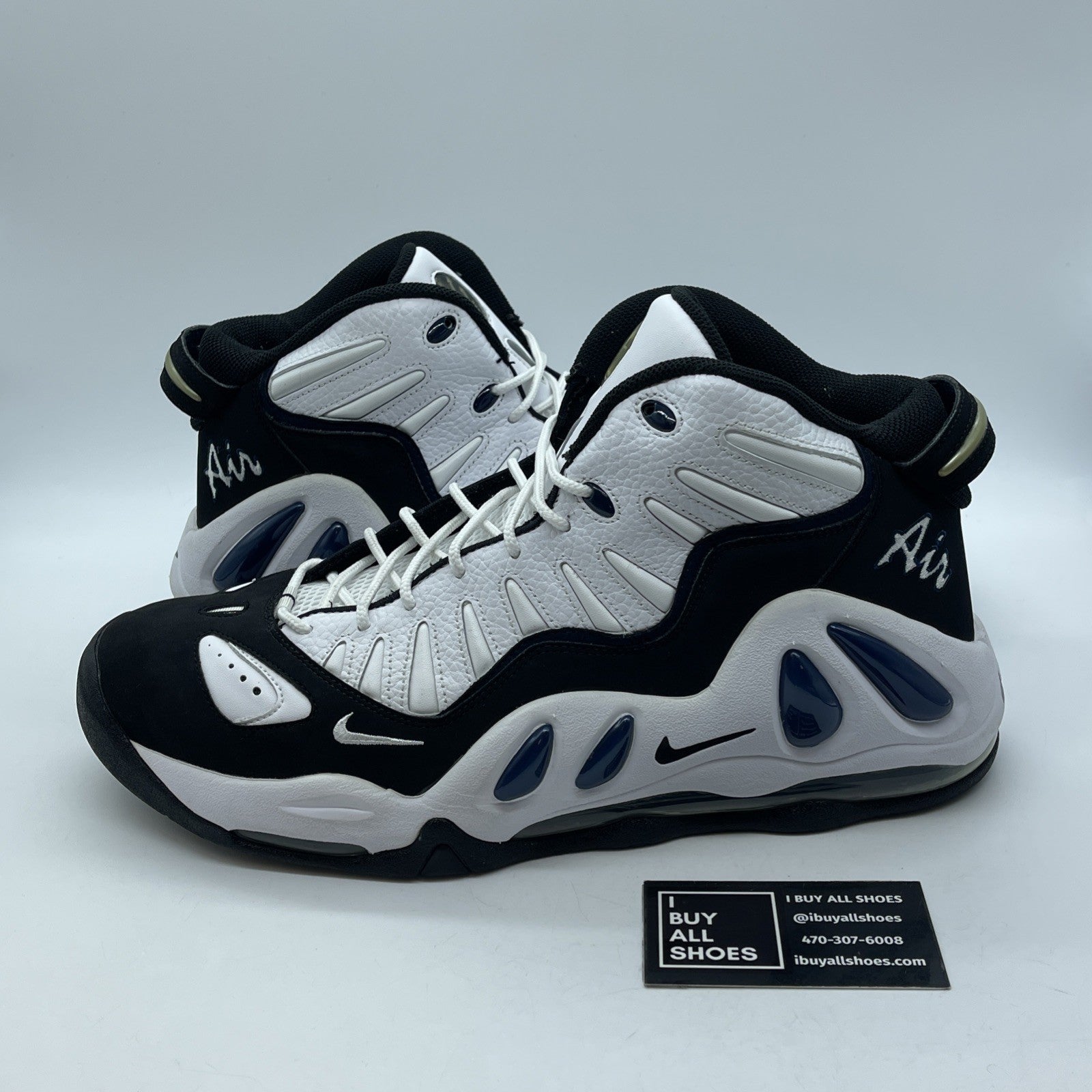 Size 13 - Nike Air Max Uptempo 97 White Black Suede Leather (399207-100)