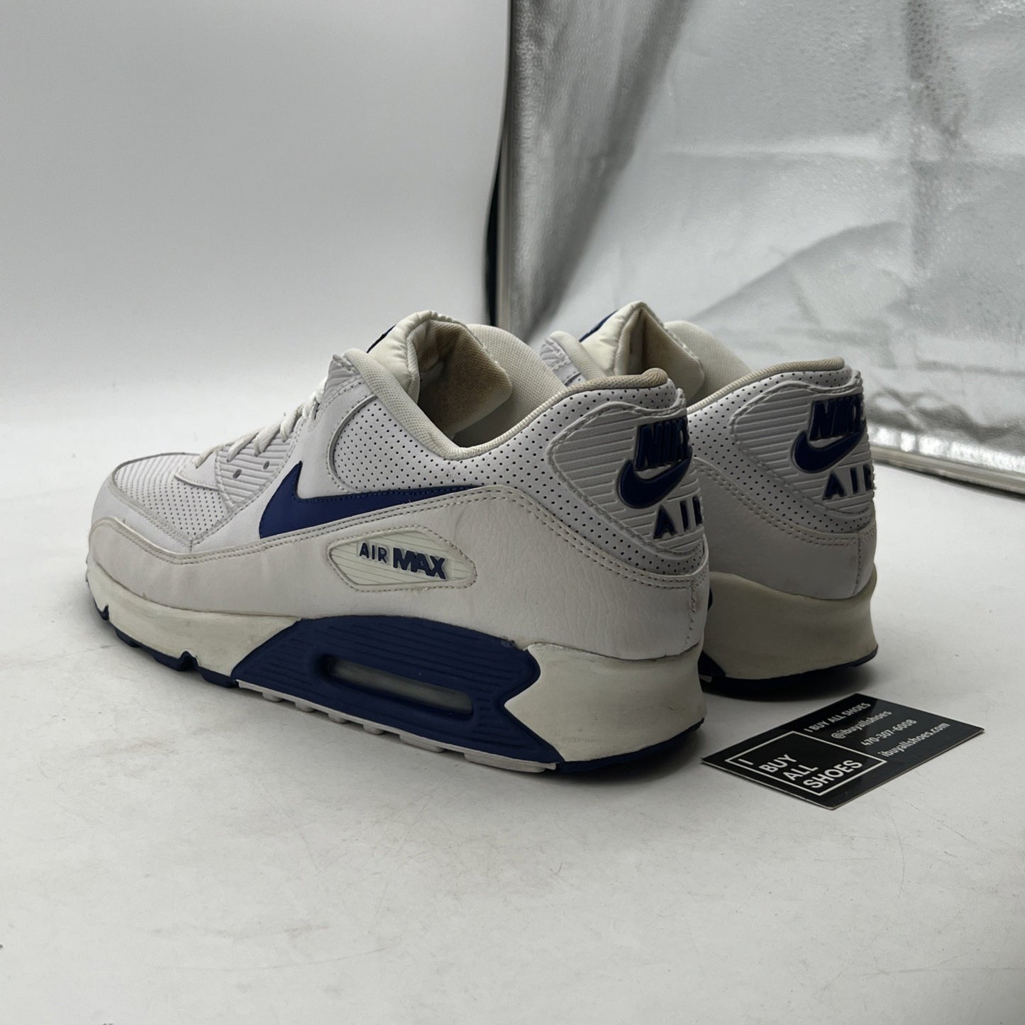 Size 13 - Nike Air Max 90 Essential 2012 Mens White Royal Blue (537384-141)