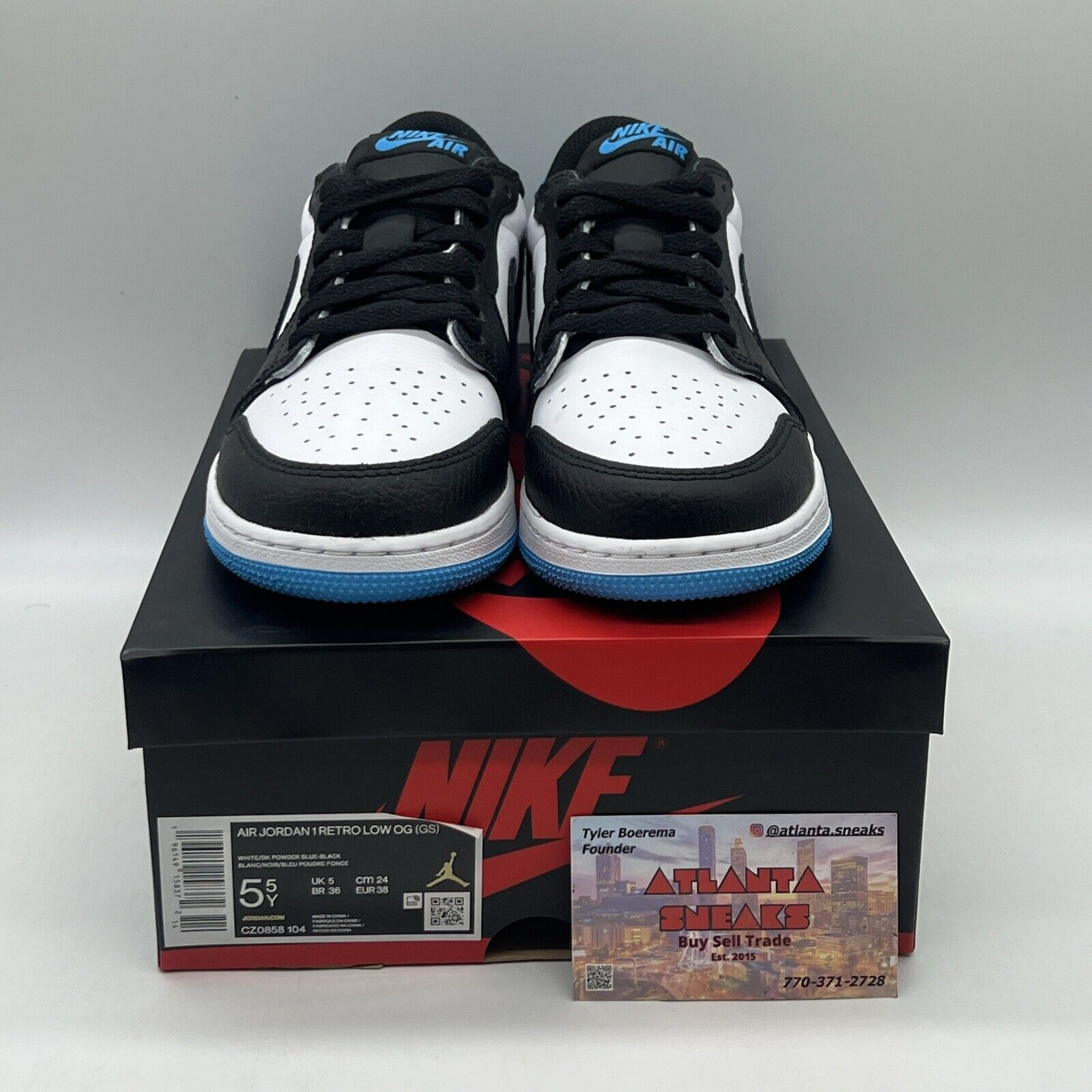 Size 5 - Jordan 1 Retro Low OG UNC Dark Powder Blue Brand New