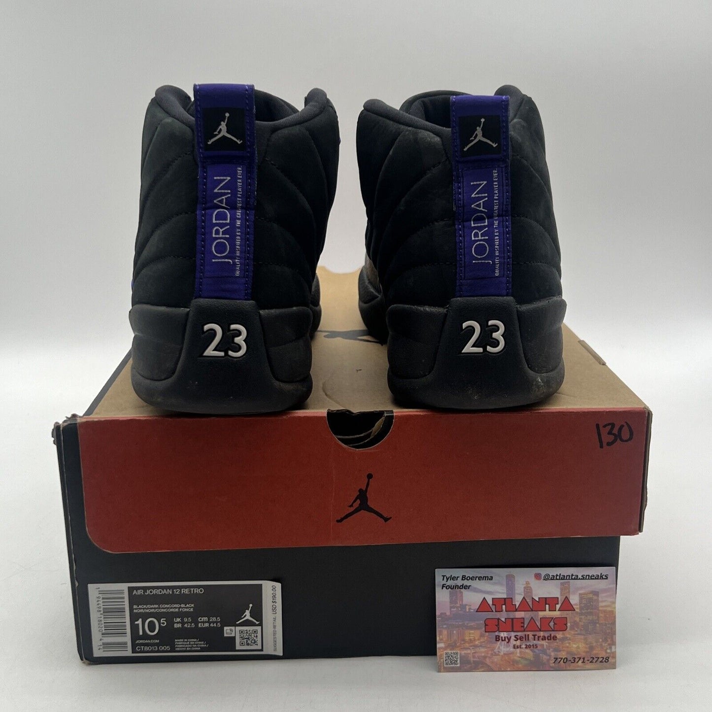 Size 10.5 - Air Jordan 12 Retro Dark Concord Black Suede Purple (CT8013-005)