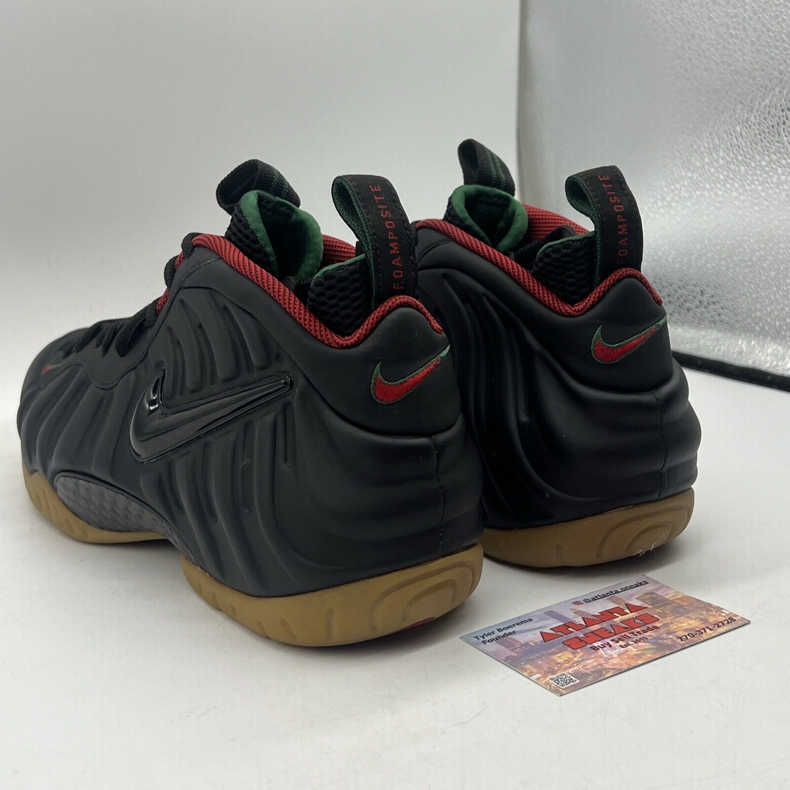Size 10 - Nike Foamposite Pro Gucci Red Green Black Gum (624041-004)