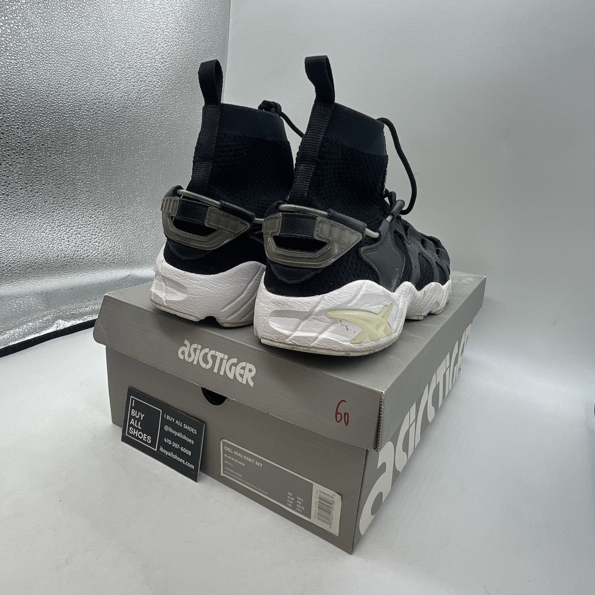 Size 11.5 - Asics Gel Kayano Trainer Knit Black White (H8G4N)