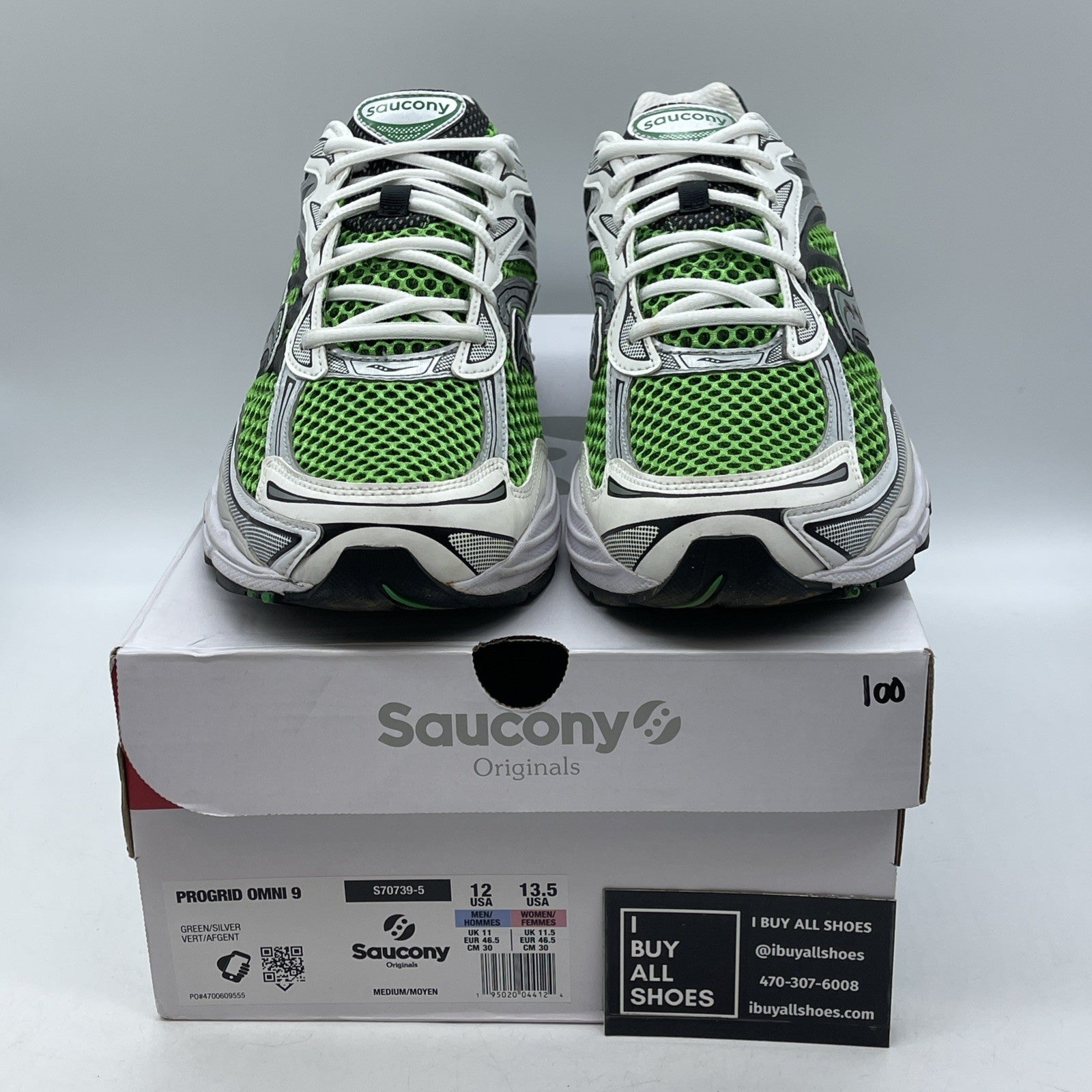 Size 12 - Saucony Progrid Omni 9 OG Green Silver Black Leather (S70739-5)