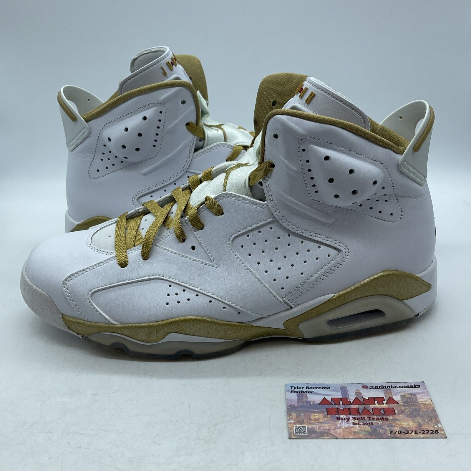 Size 12 - Air Jordan 6 Retro GMP White Red Gold Leather (384664-135)