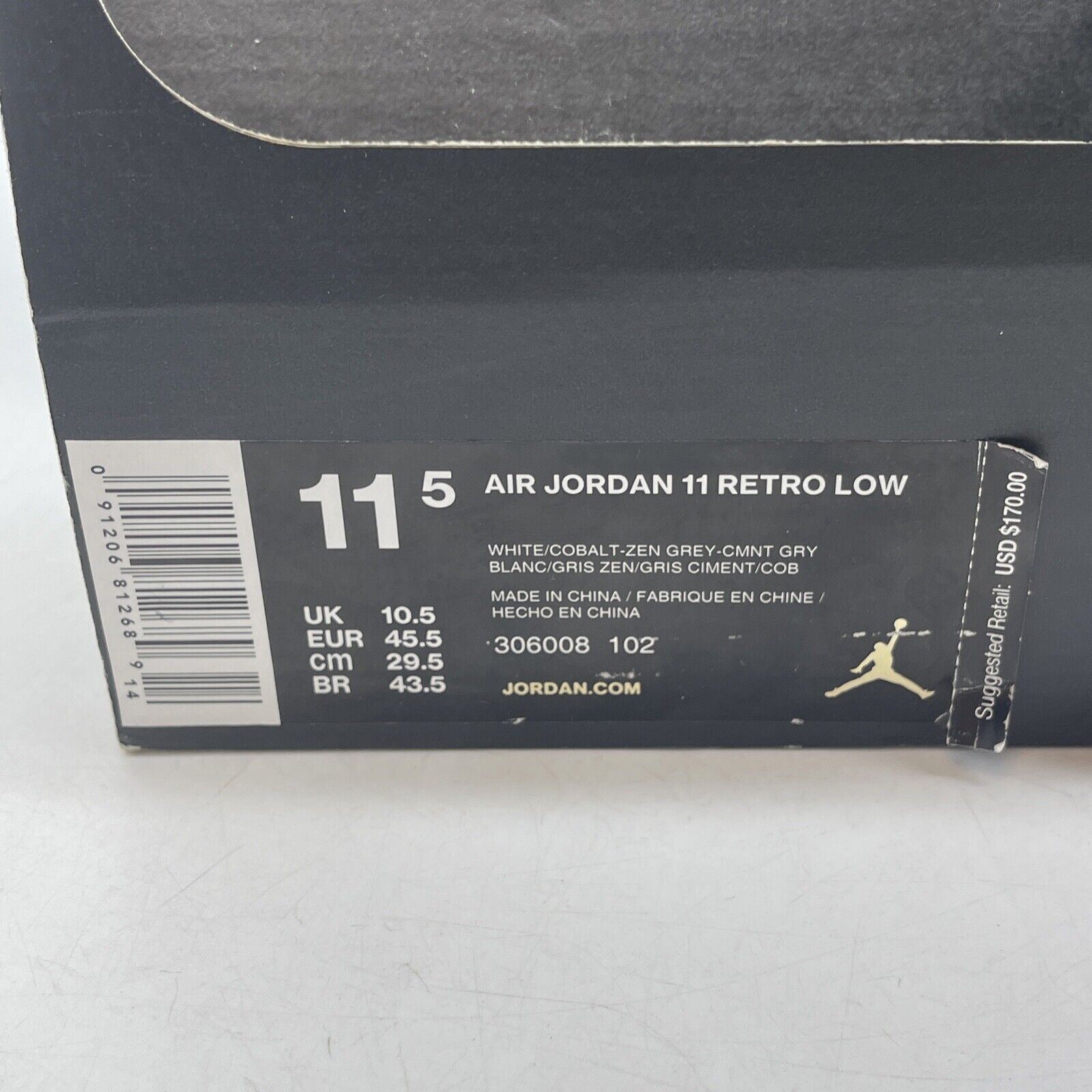 Size 11.5 - Air Jordan 11 Retro IE 2015 Low Cobalt White Suede (306008-102)