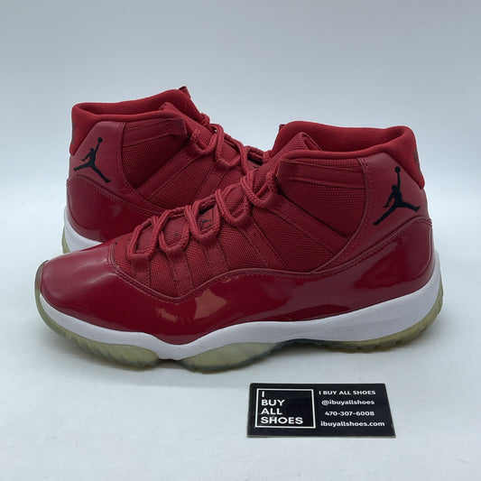 Size 9.5 - Jordan 11 Retro High Win Like '96 Red Black Leather (378037-623)