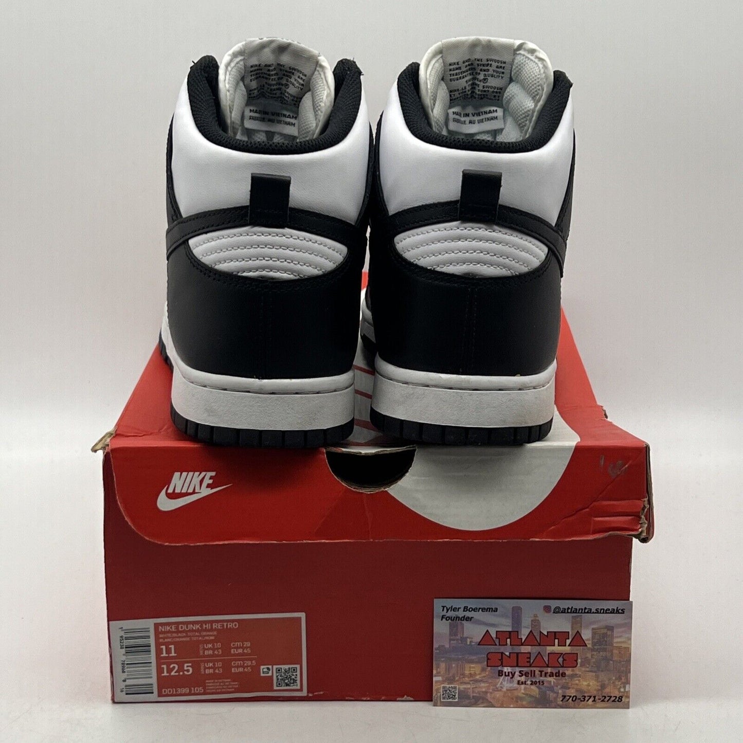 Size 11 - Nike Dunk High Black White Leather (DD1399-105)