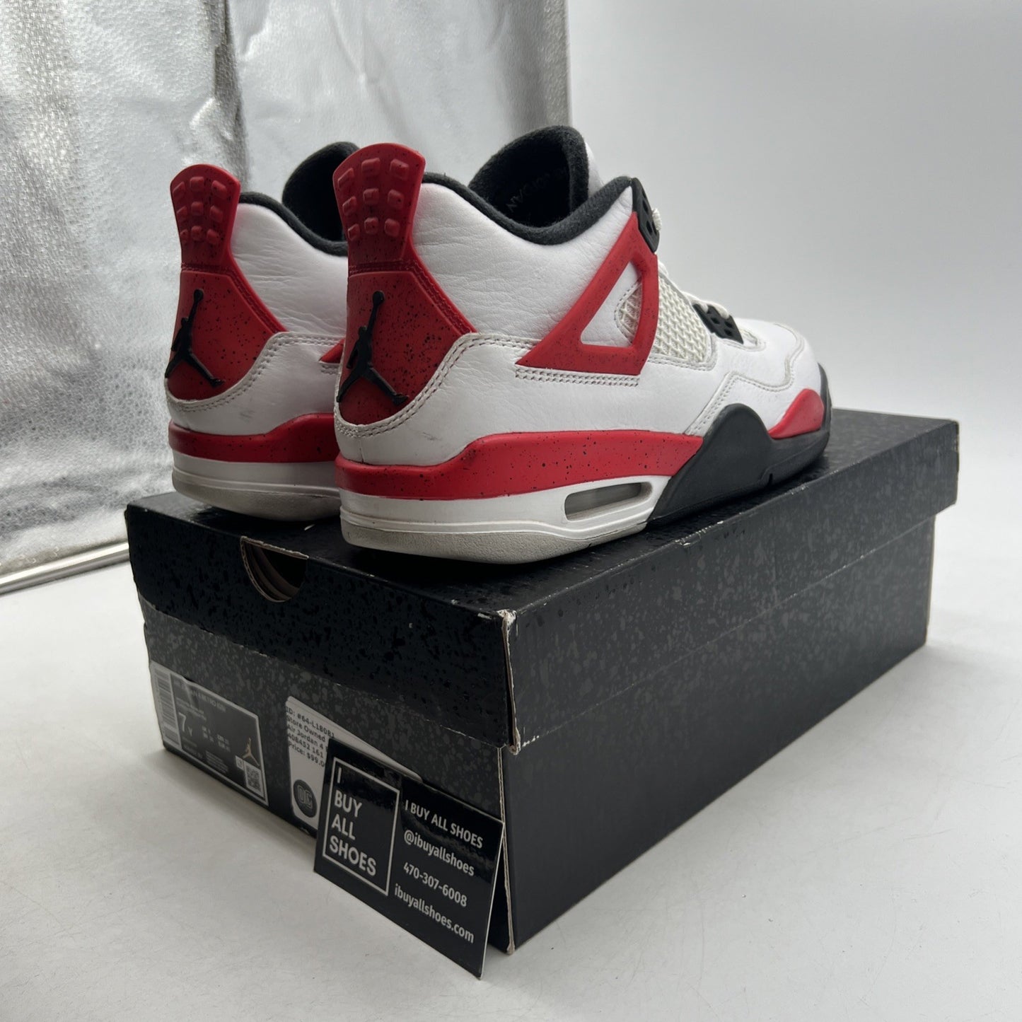 Size 7 - Air Jordan 4 Retro Mid Red Cement (408452-161)