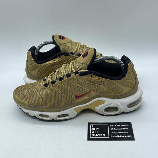 Size 9 - Nike Air Max Plus QS Metallic Gold Red Suede Leather (903827-700)