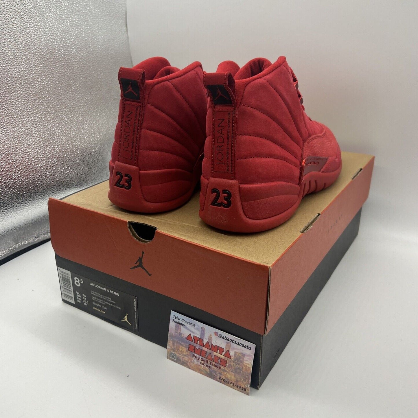 Size 8.5 - Air Jordan 12 Retro Gym Red Brand New Og All DS Sneakers Suede Black