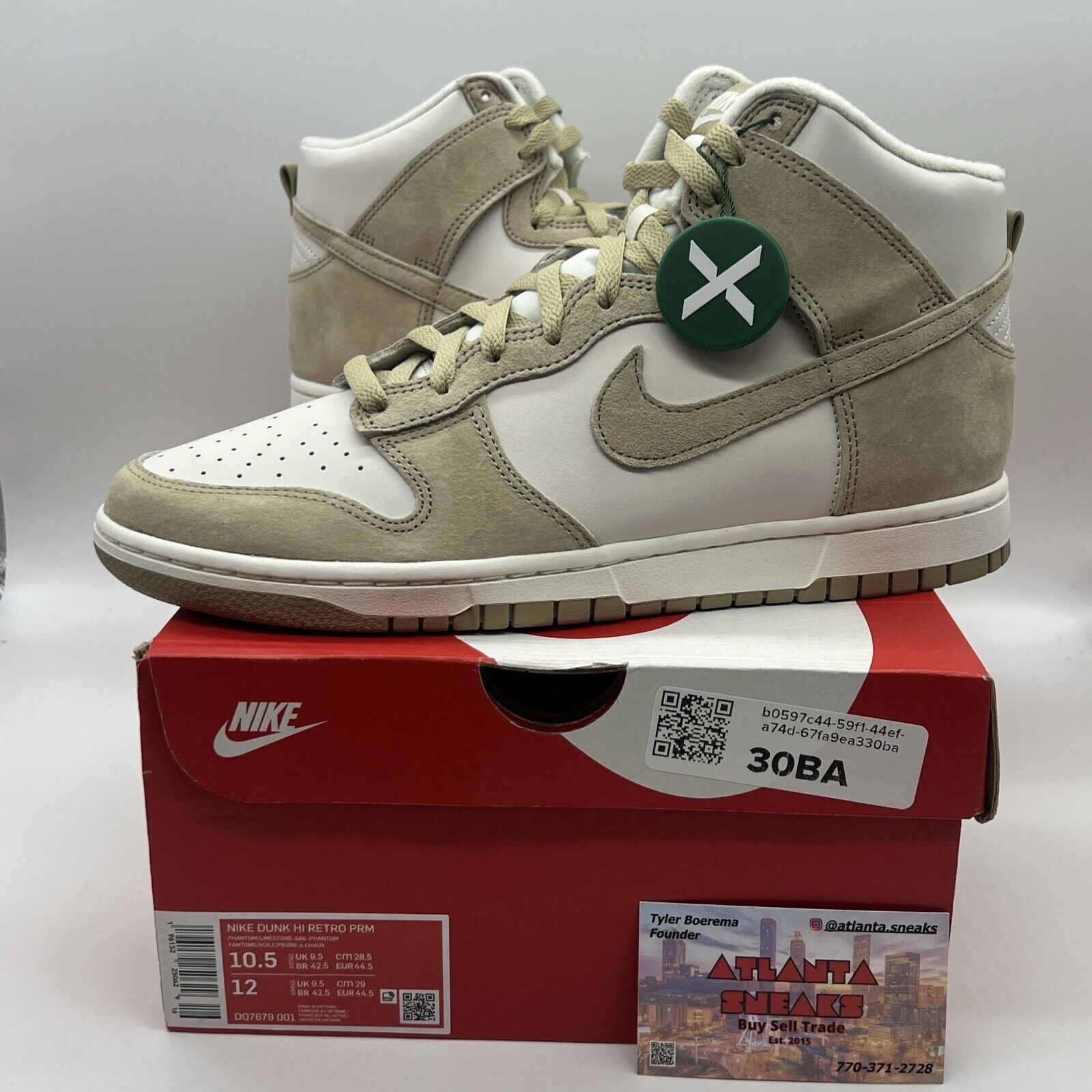 Size 10.5 - Nike Dunk High Sand White Brand New Og All