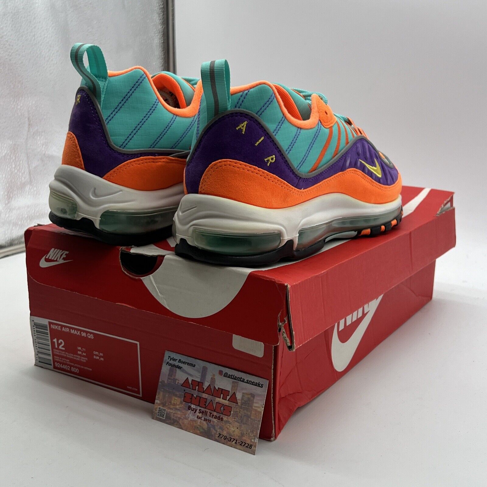 Size 12 - Nike Air Max 98 QS Cone (924462-800)