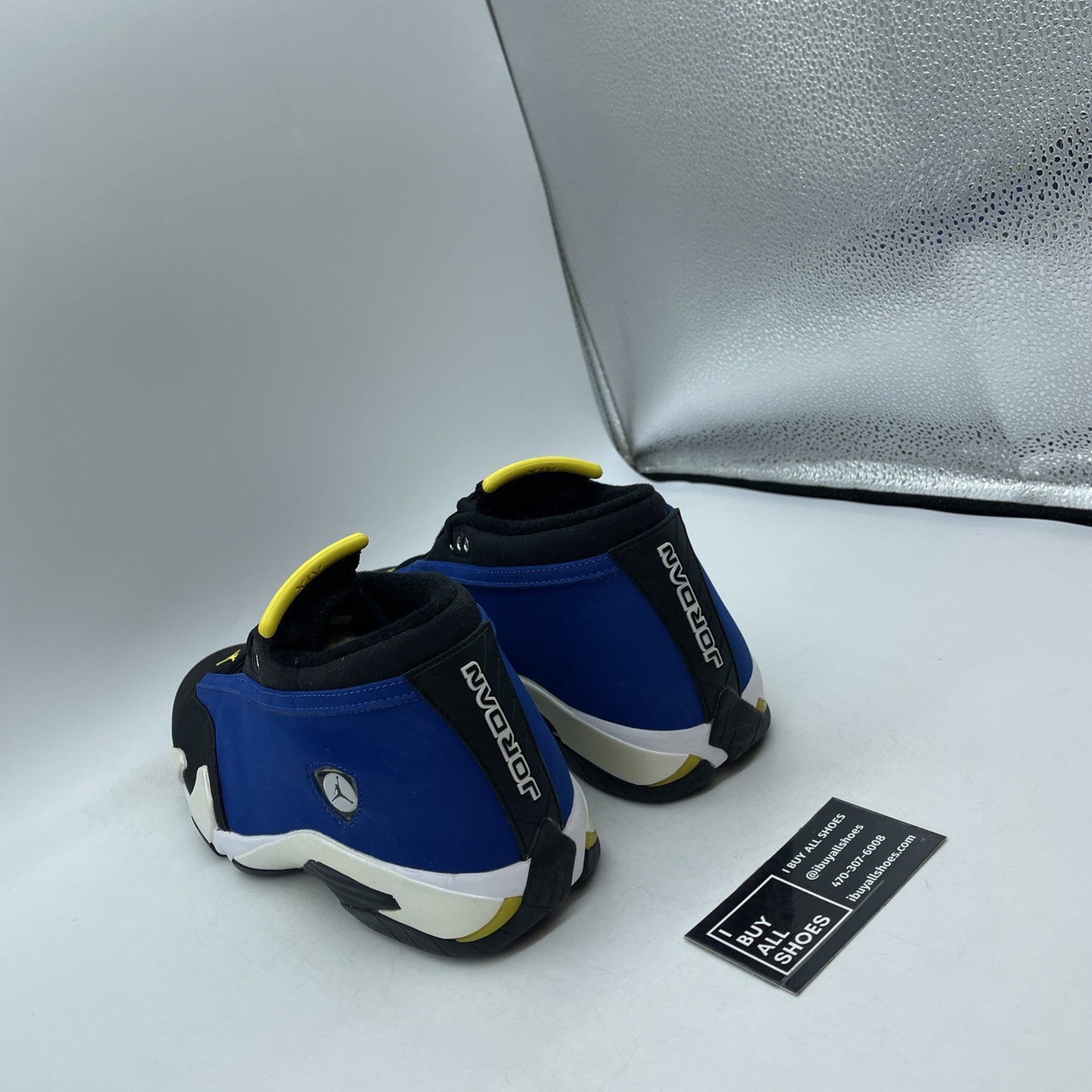 Size 9.5 - Air Jordan 14 Retro 2015 Low Laney Blue Black Suede (807511-405)