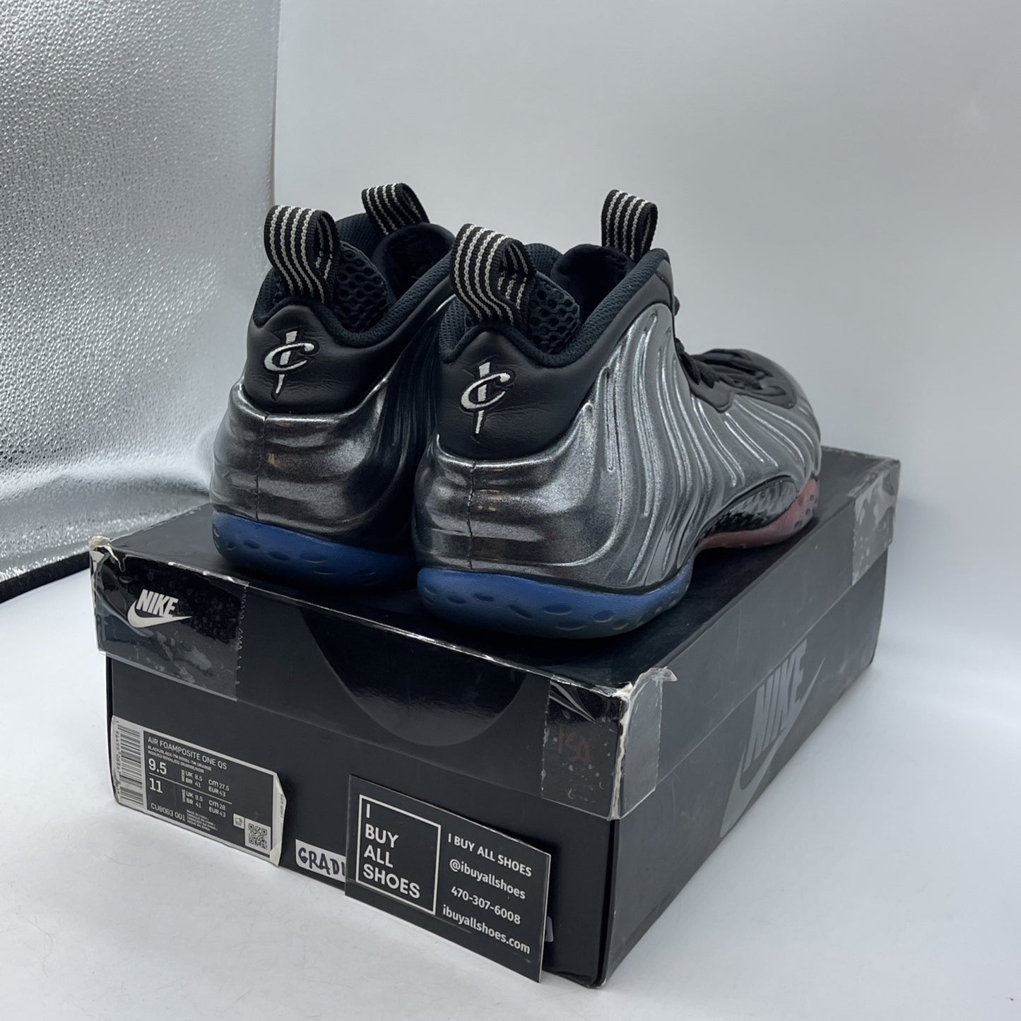 Size 9.5 - Nike Air Foamposite One QS Gradient Soles Grey Suede (CU8063-001)