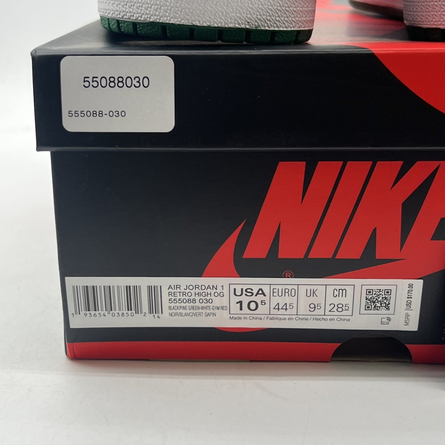 Size 10.5 - Air Jordan 1 Retro OG High Pine Green 2.0 (555088-030)