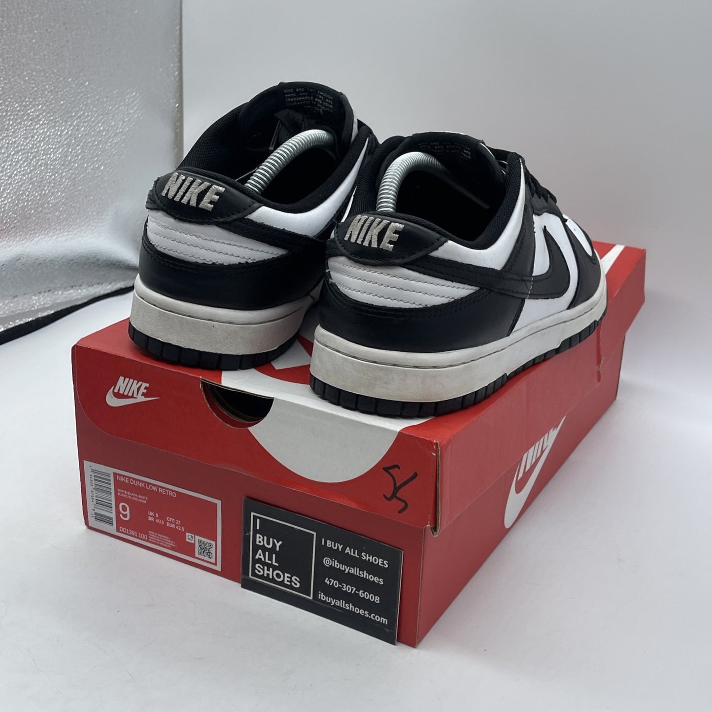 Size 9 - Nike Dunk Low Black White Leather (DD1391-100)