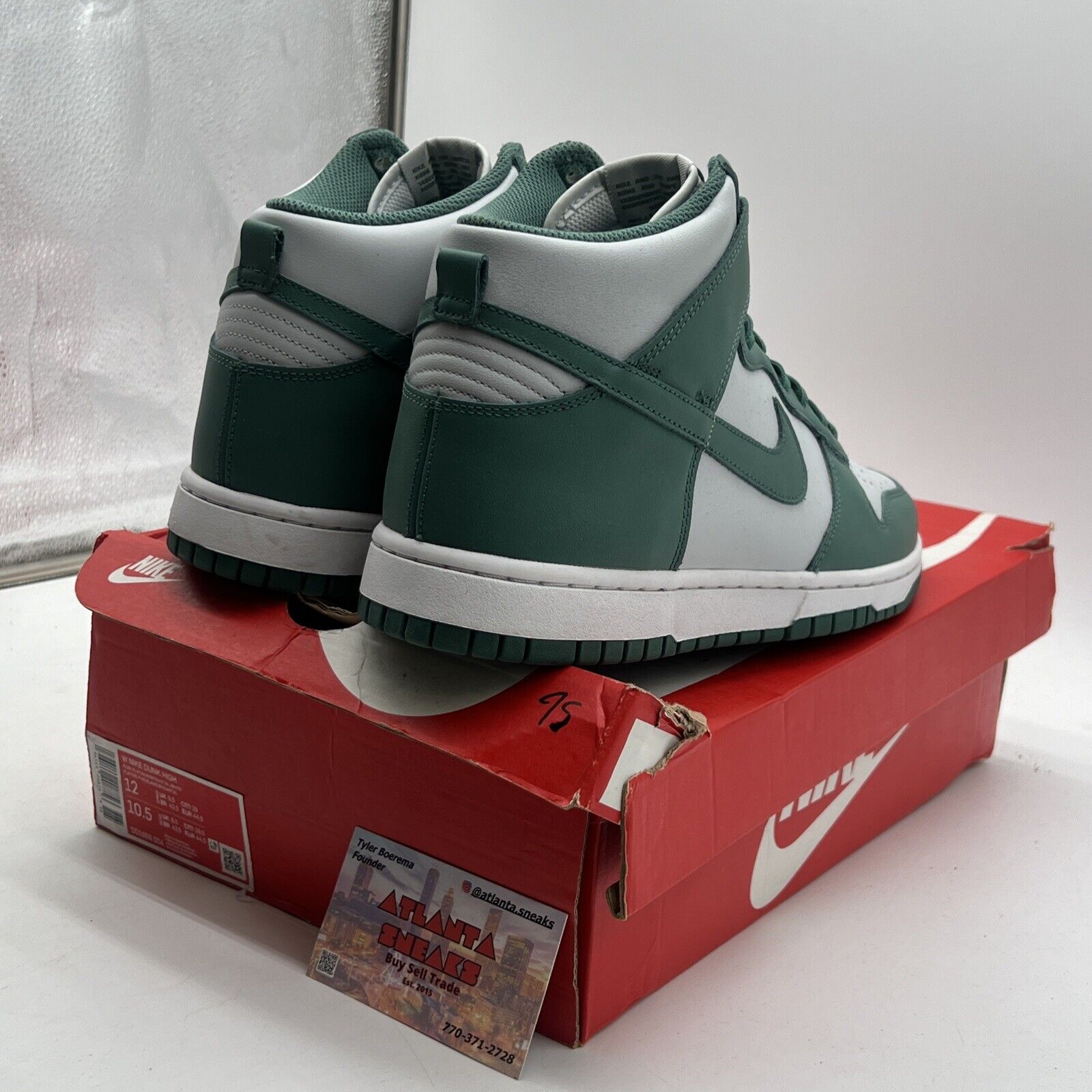 Size 12 - Nike Dunk High Bicoastal W Grey Green Leather White (DD1869-004)