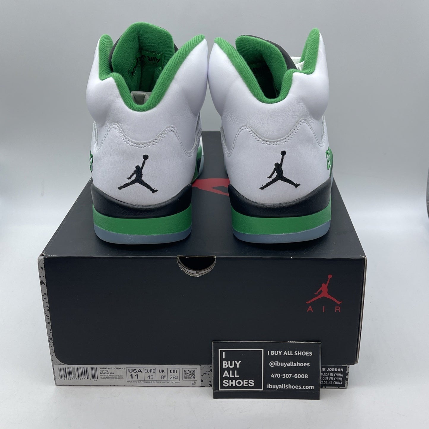 Size 11W - Air Jordan 5 Retro Lucky Green White Leather