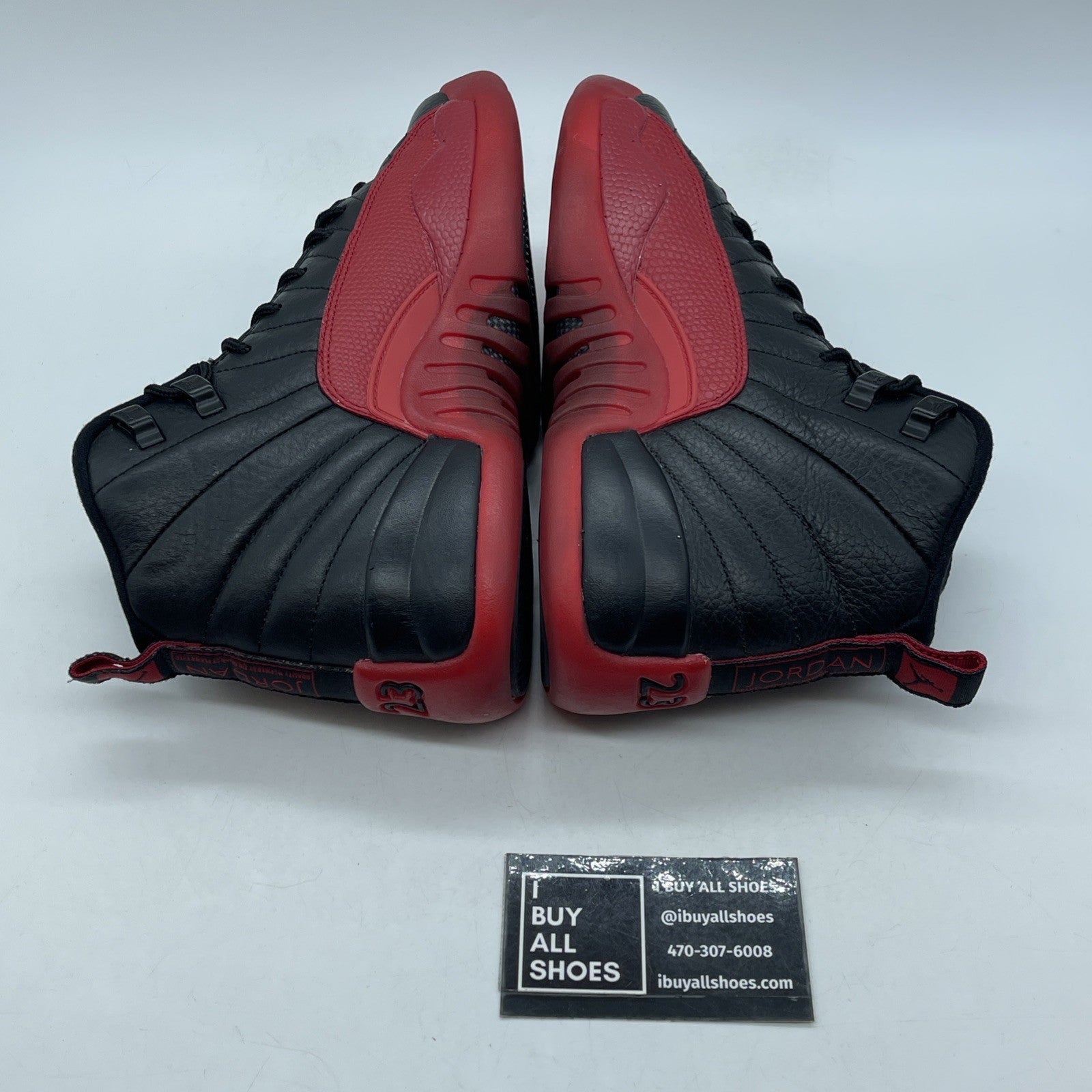 Size 6Y (GS) - Jordan 12 Retro 2016 Mid Flu Game Red Black Leather (153265-002)