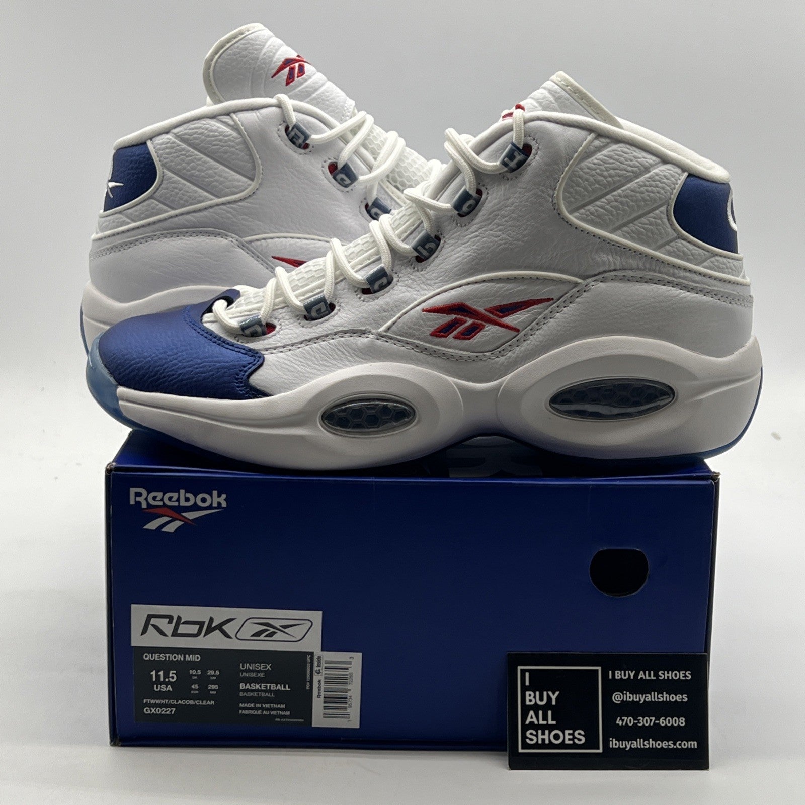 Size 11.5 - Reebok Question 2022 Mid Blue Toe (GX0227)