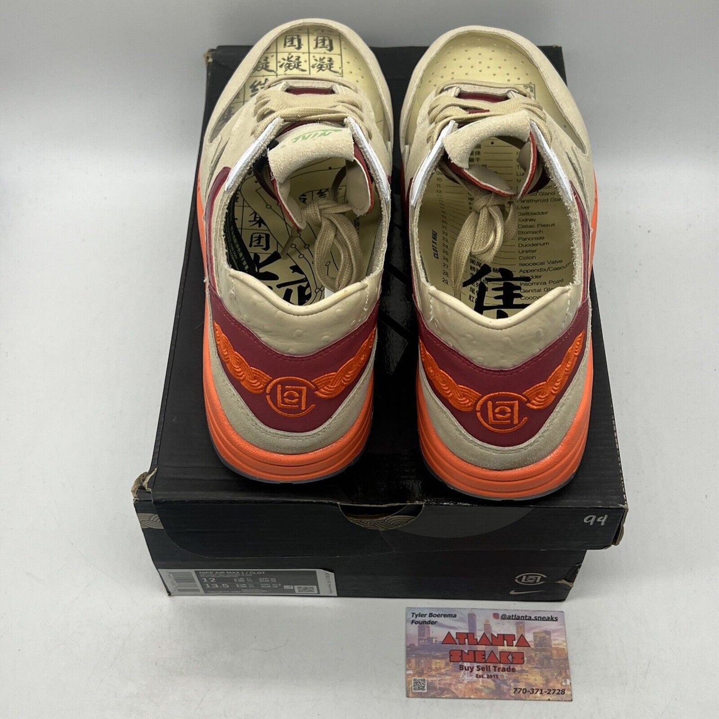 Size 12 - Nike CLOT x Air Max 1 2021 Kiss of Death Orange Red Suede (DD1870-100)