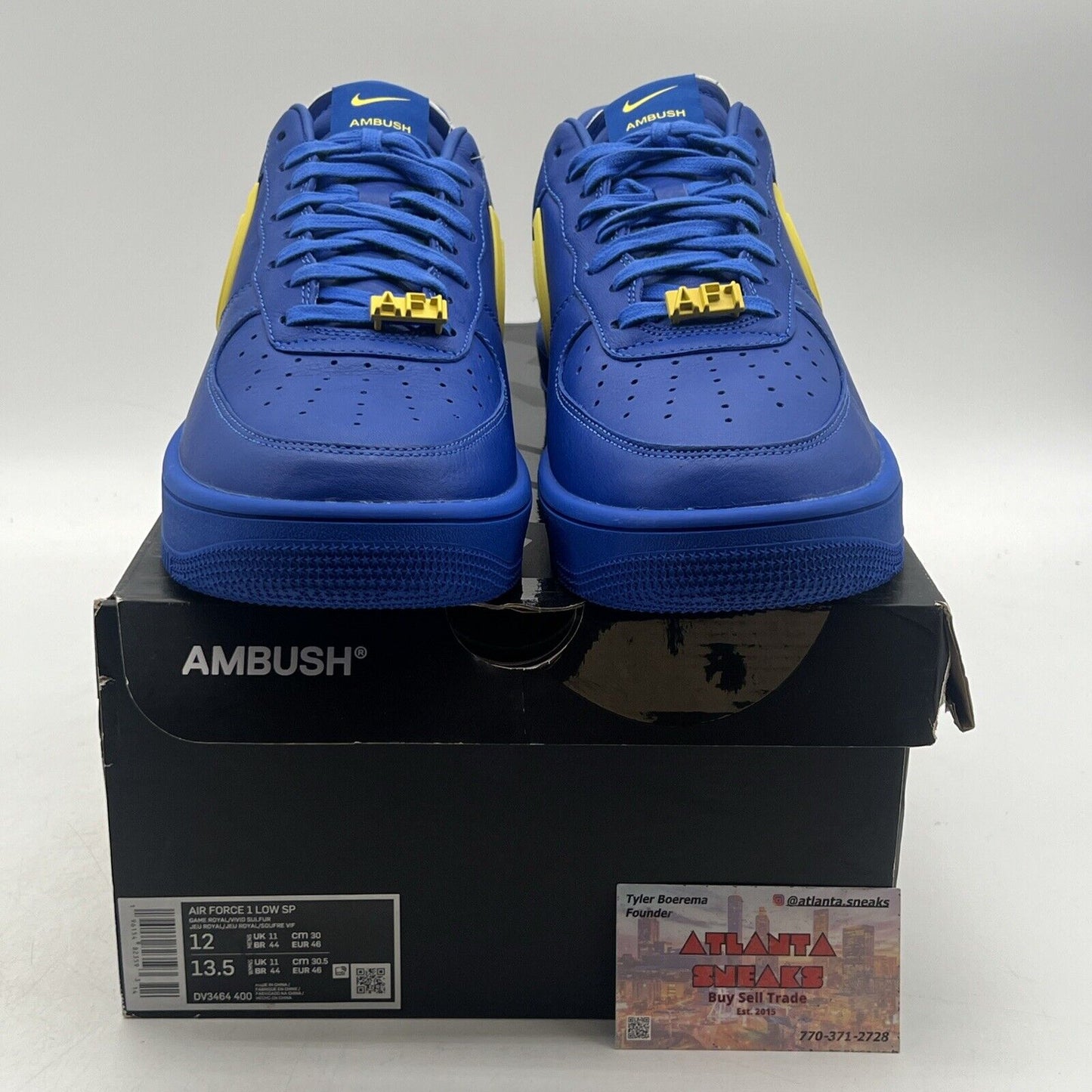 Size 12 - Nike AMBUSH x Air Force 1 Low Game Royal Yellow Leather  (DV3465-400)