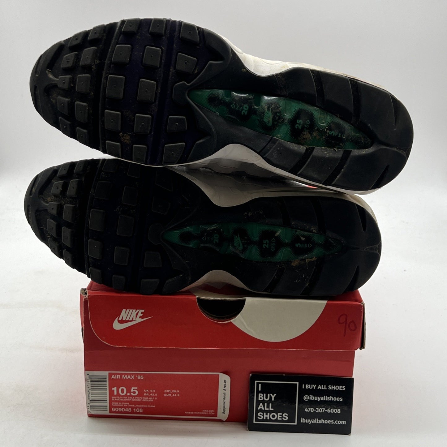 Size 10.5 - Nike Air Max 95 White (609048-108)