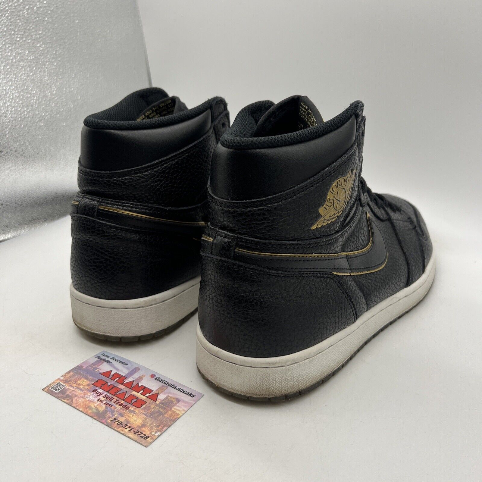 Size 13 - Air Jordan 1 Retro OG High City of Flight Black White Gold Leather