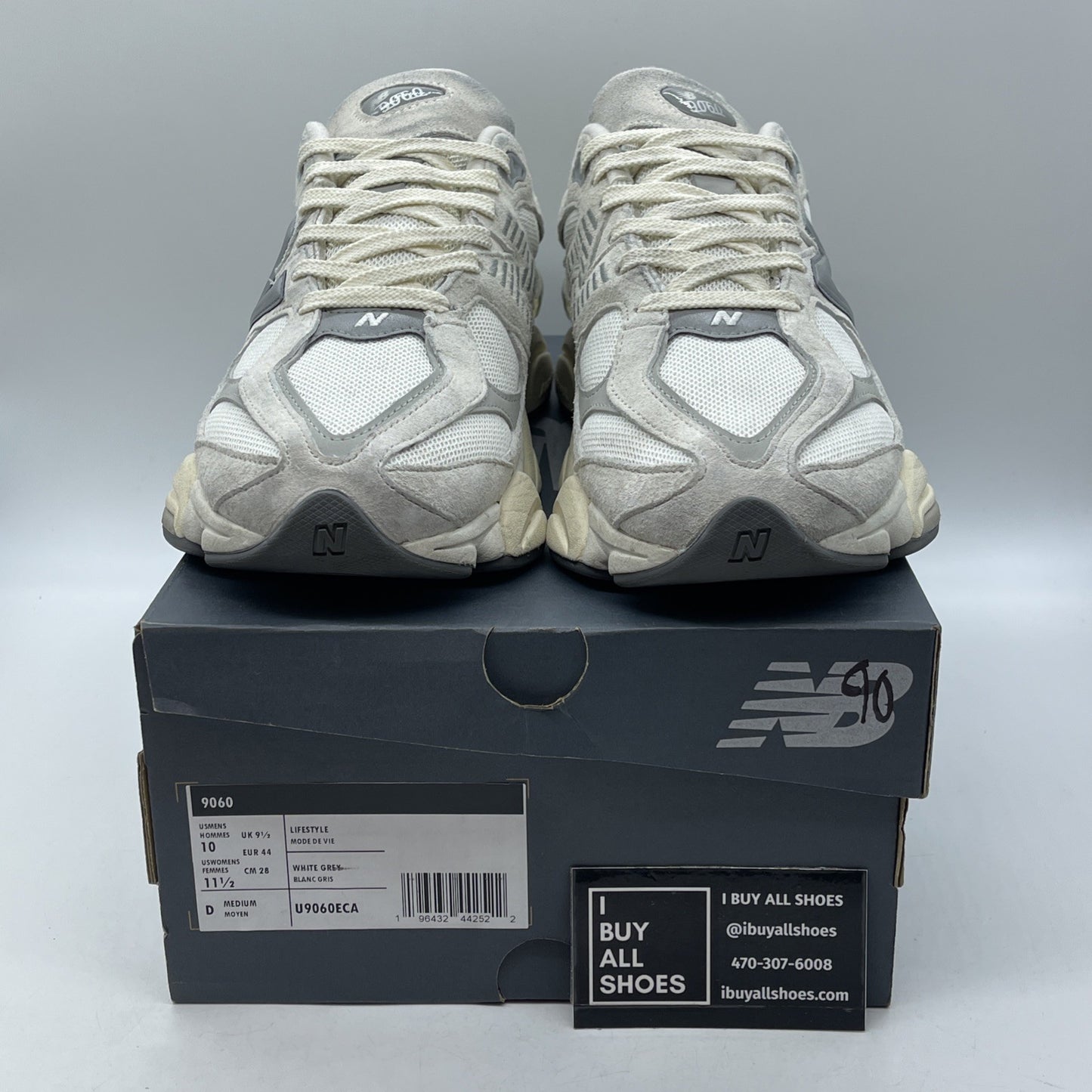 Size 10 - New Balance 9060 Sea Salt Concrete Grey Suede Leather (U9060ECA)