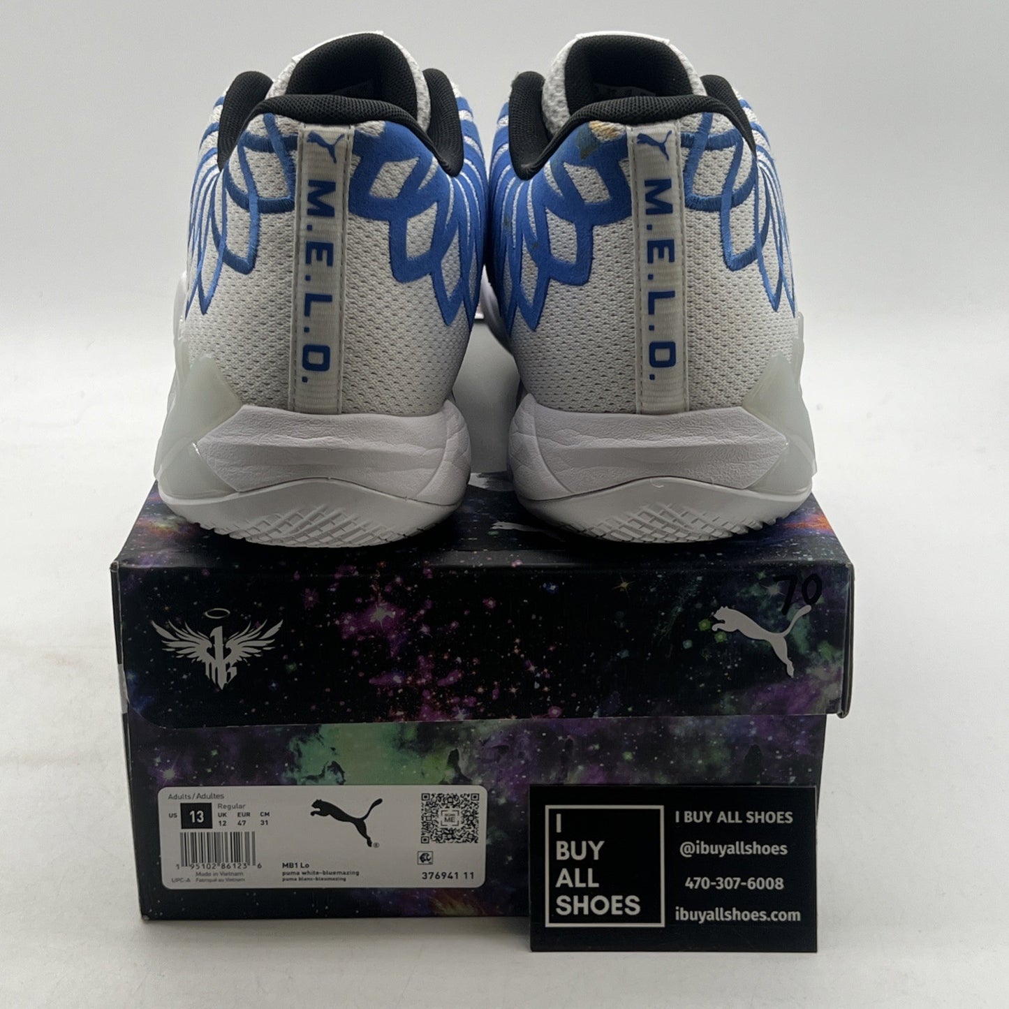 Size 13 - PUMA MB.01 Lo Team Colors - White Bluemazing (376941-11)
