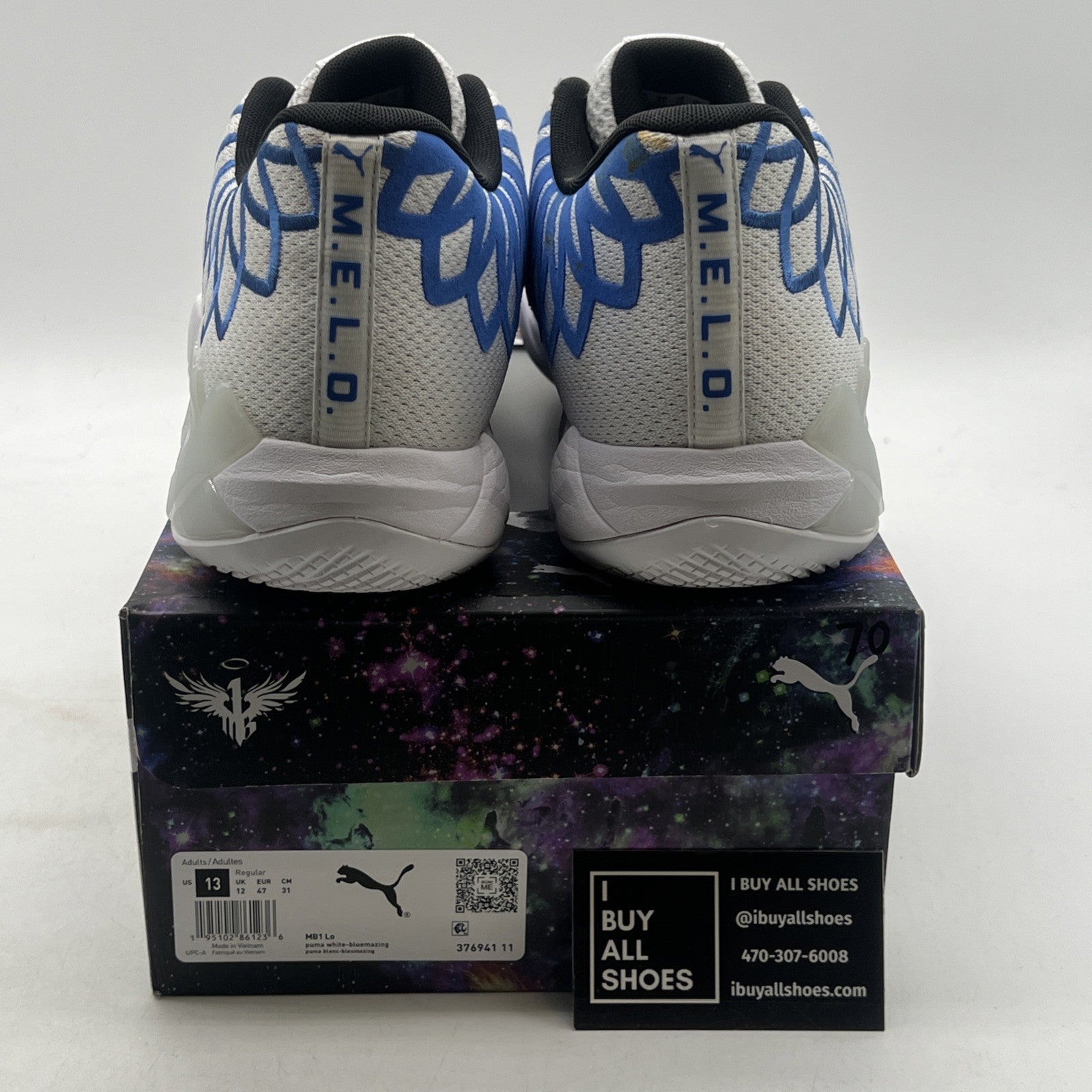 Size 13 - PUMA MB.01 Lo Team Colors - White Bluemazing (376941-11)