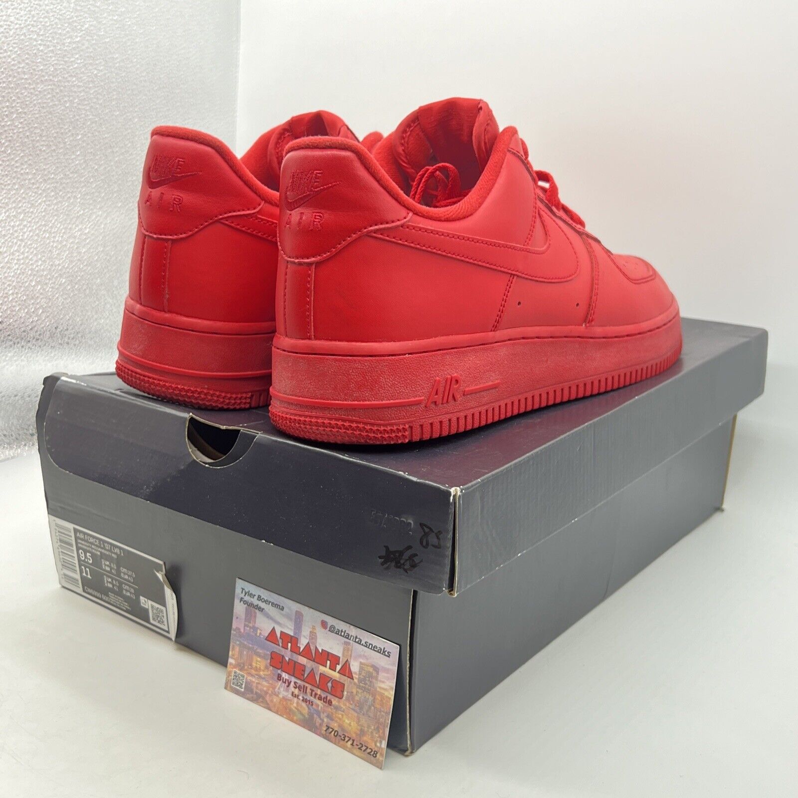 Size 9.5 - Nike Air Force 1 Low Triple Red Leather (CW6999-600)