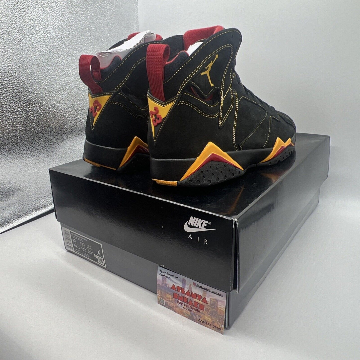 Size 13 - Jordan 7 Retro Citrus Brand New Of All Black Red