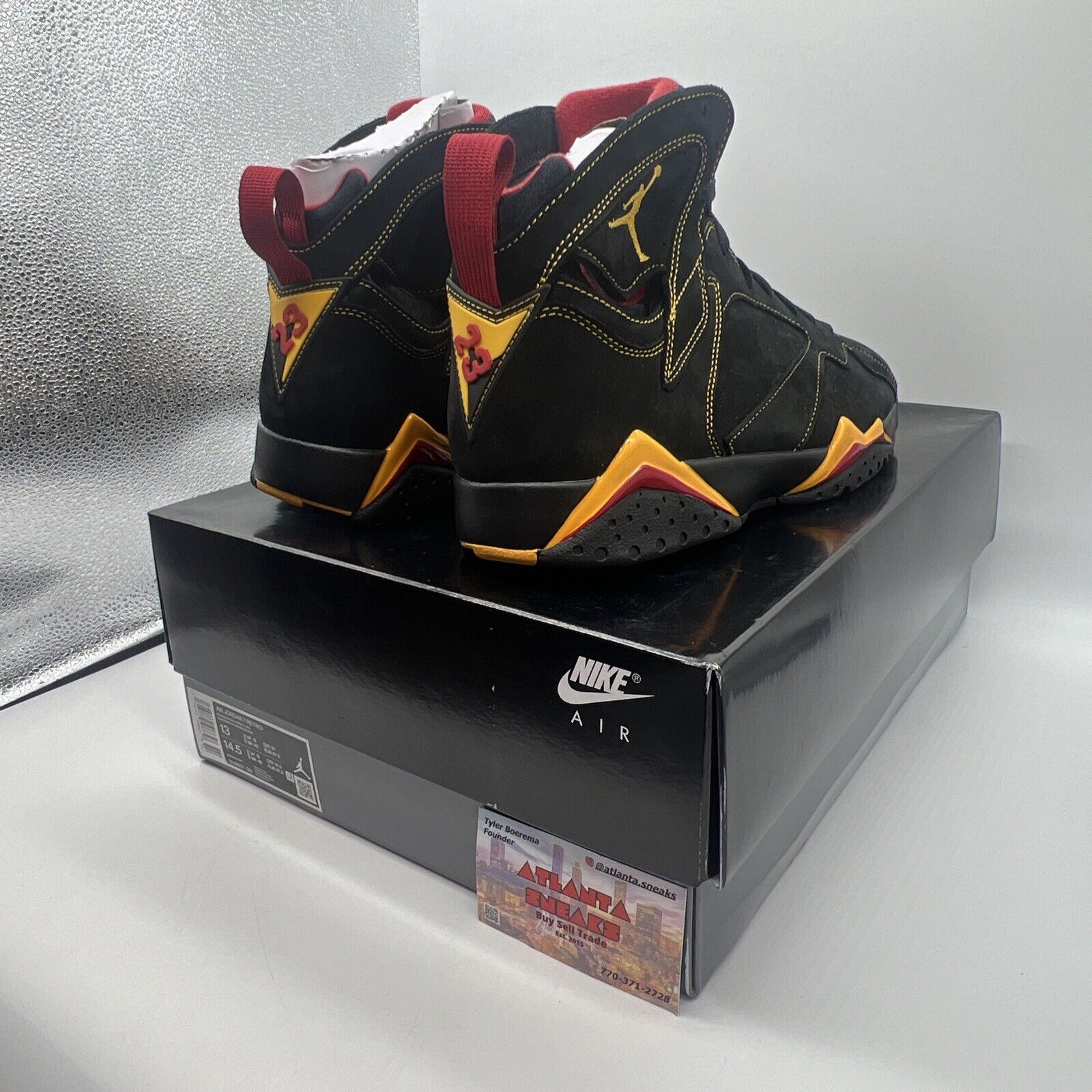 Size 13 - Jordan 7 Retro Citrus Brand New Of All Black Red