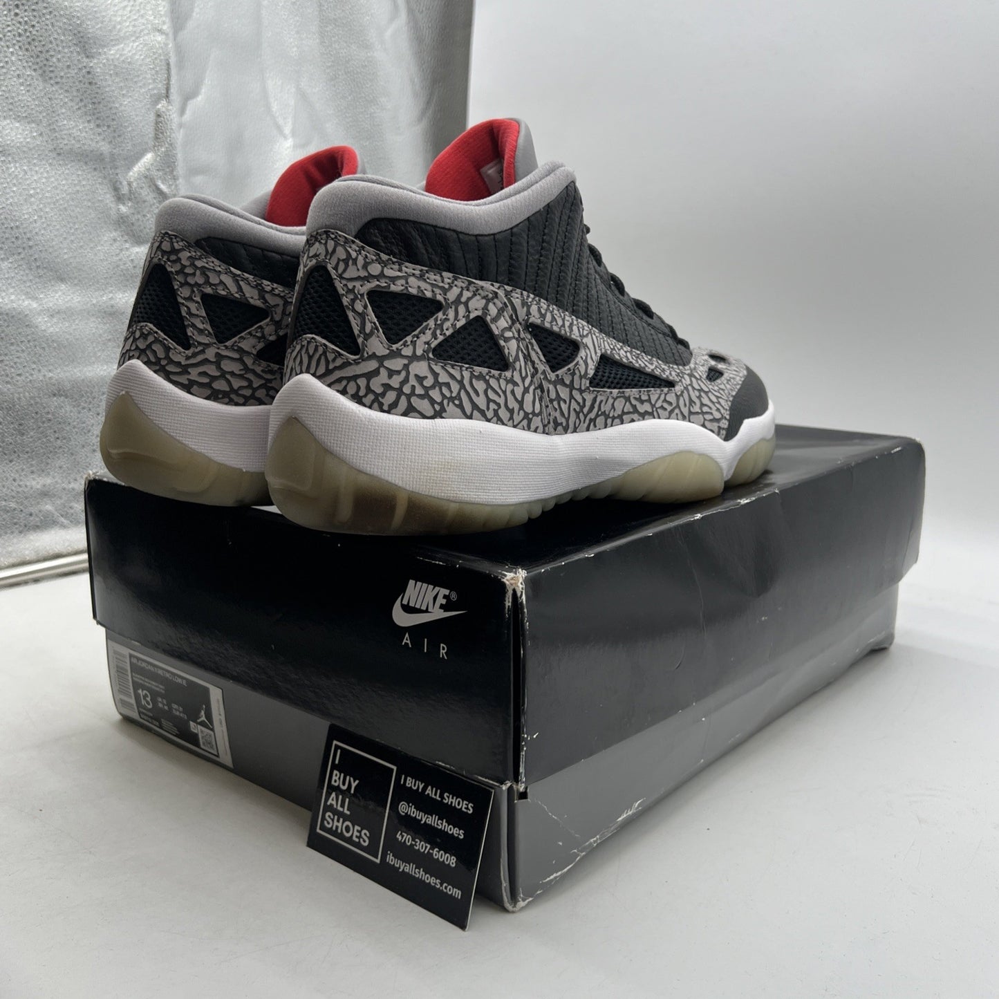 Size 13 - Air Jordan 11 Retro IE Low Black Cement (919712-006)