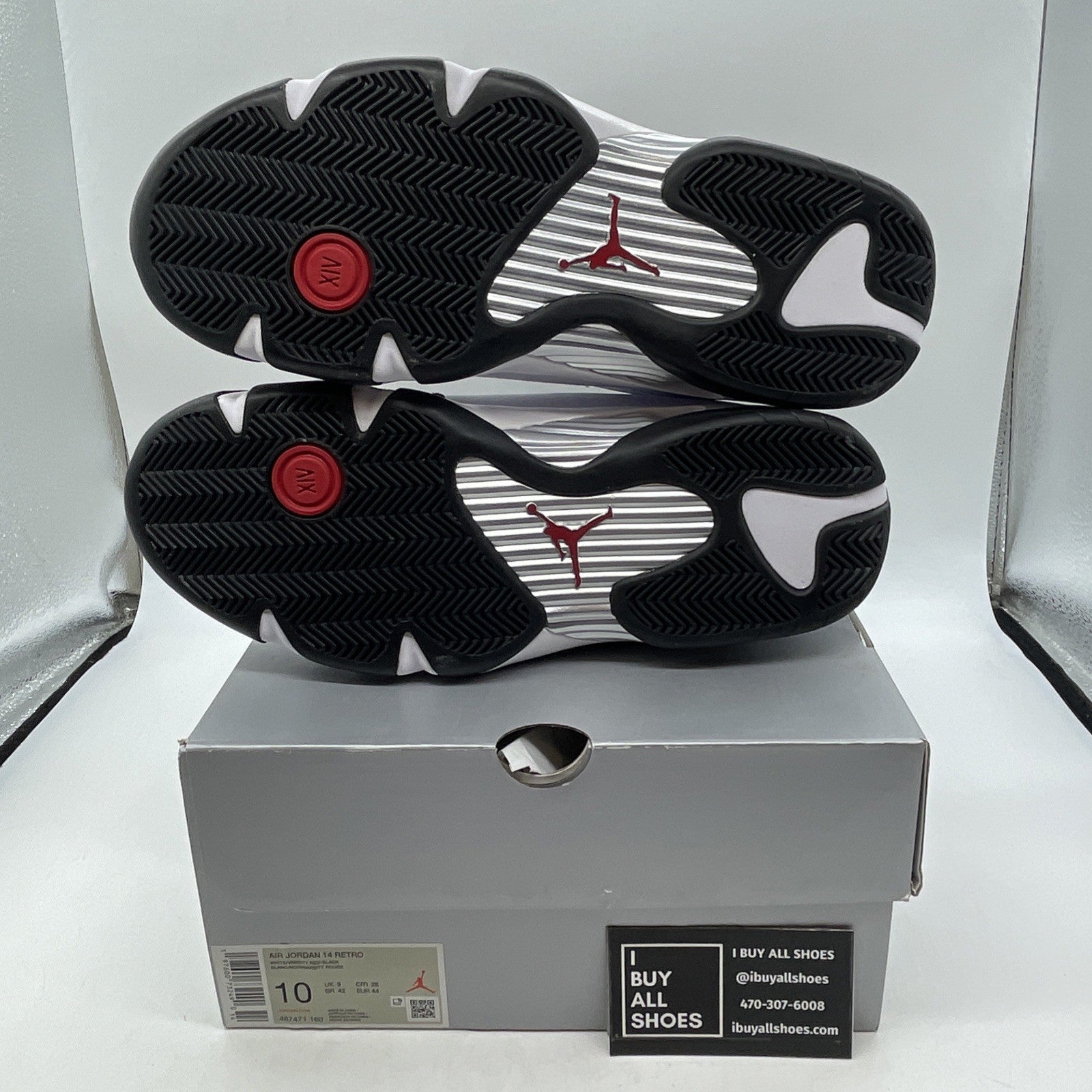 Size 10 - Air Jordan 14 Retro 2024 Black Toe (487471-160)