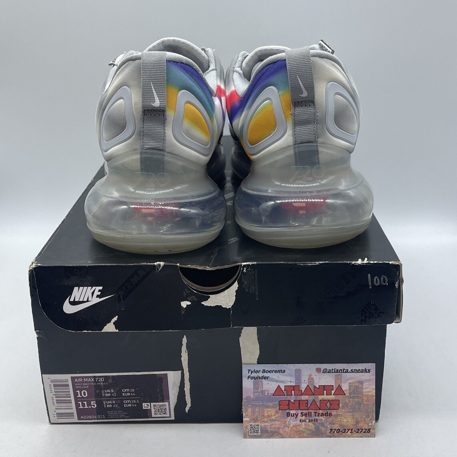 Size 10 - Nike Air Max 720 Pride Grey White Yellow Purple Suede (AO2924-011)