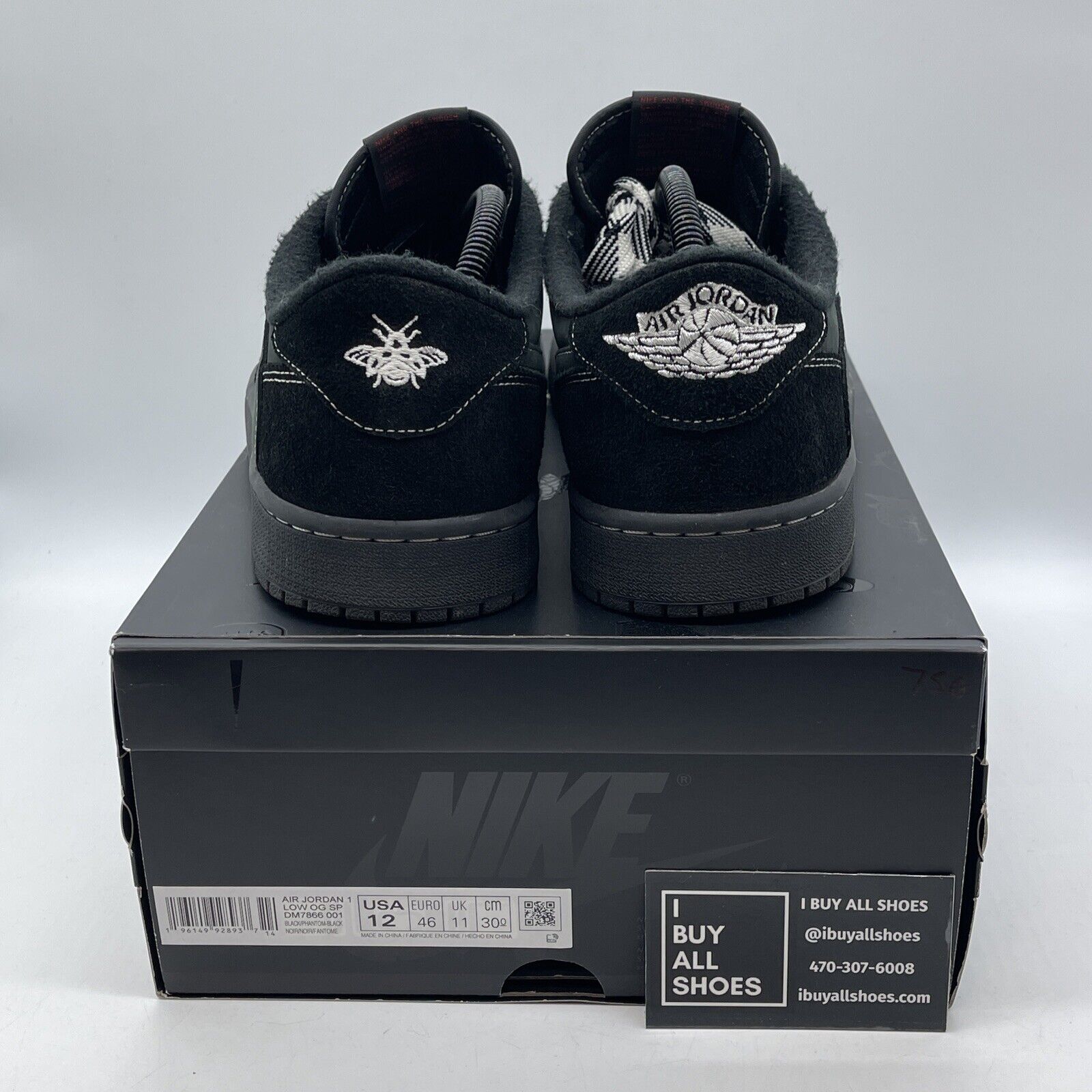 Size 12 - Jordan 1 Retro Low OG SP x Travis Scott Black Phantom (DM7866-001)