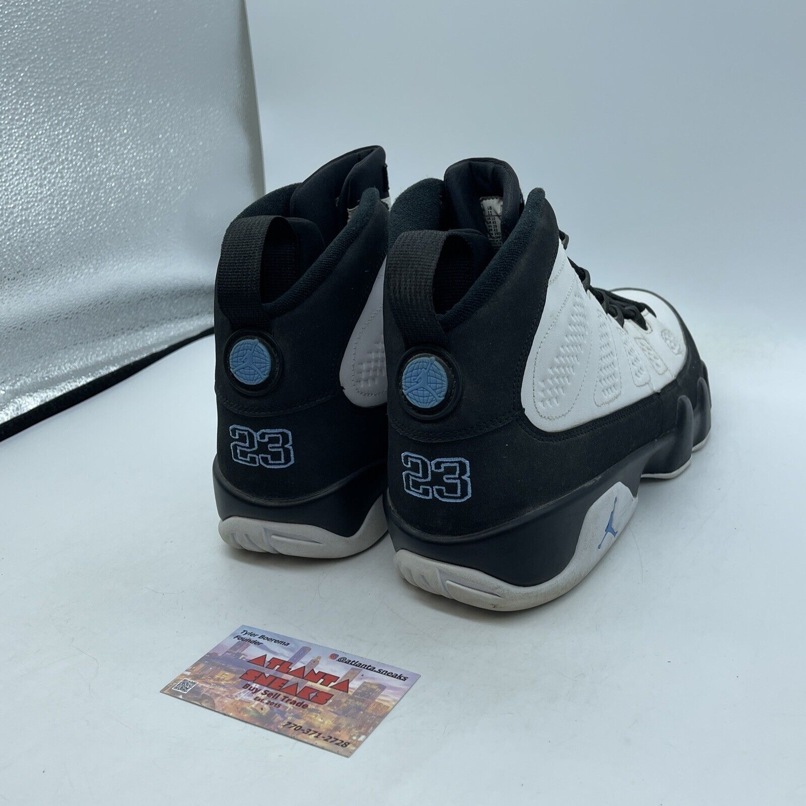 Size 11 - Jordan 9 Retro University Blue 2020 Black White Suede (CT8019-140)