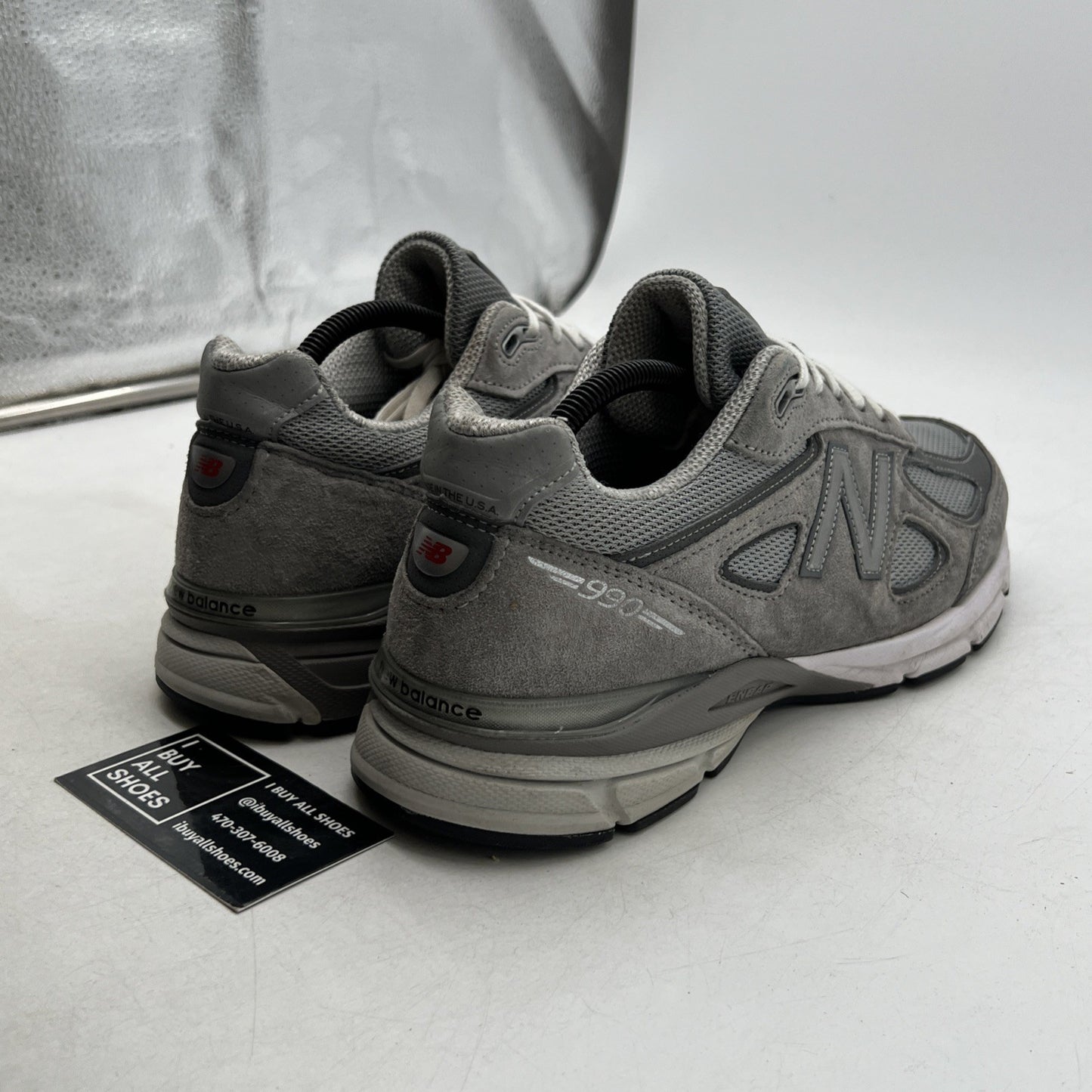 Size 10 - New Balance 990v4 Made in USA Grey Silver (U990GR4)