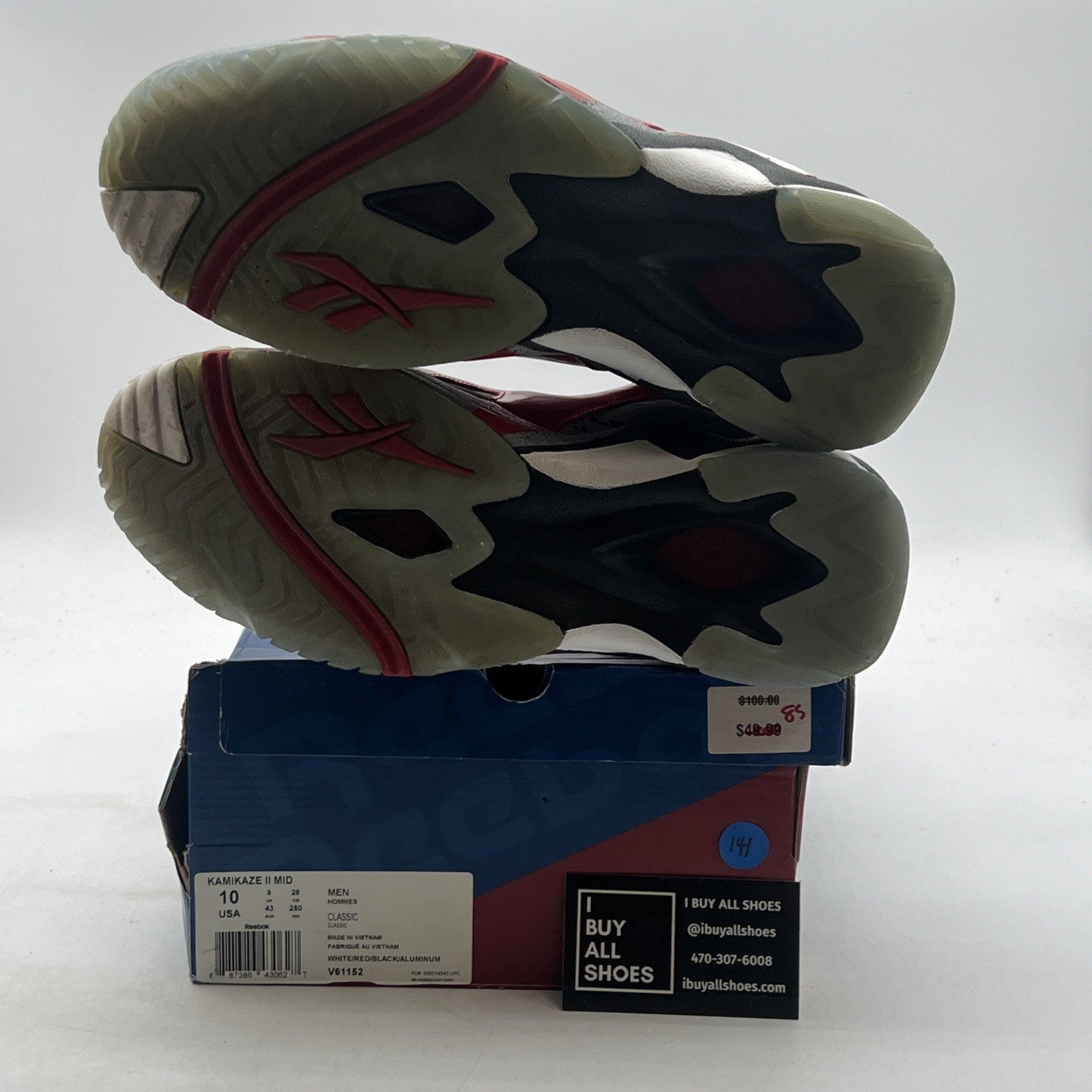Size 10 - Reebok Kamikaze 2 Cement (V61152)