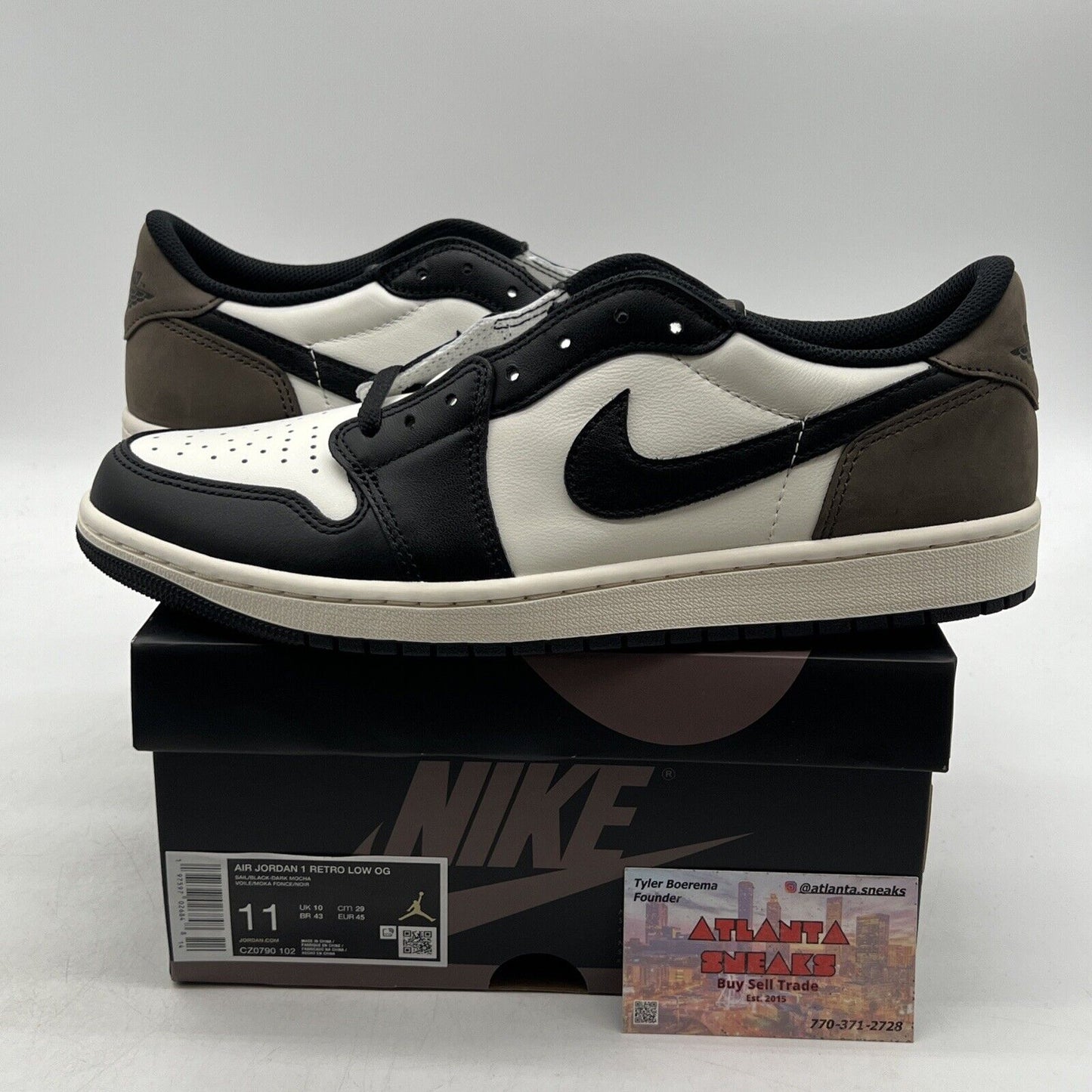 Size 11 - Air Jordan 1 Retro OG Low Mocha Black White Leather (CZ0790-102)