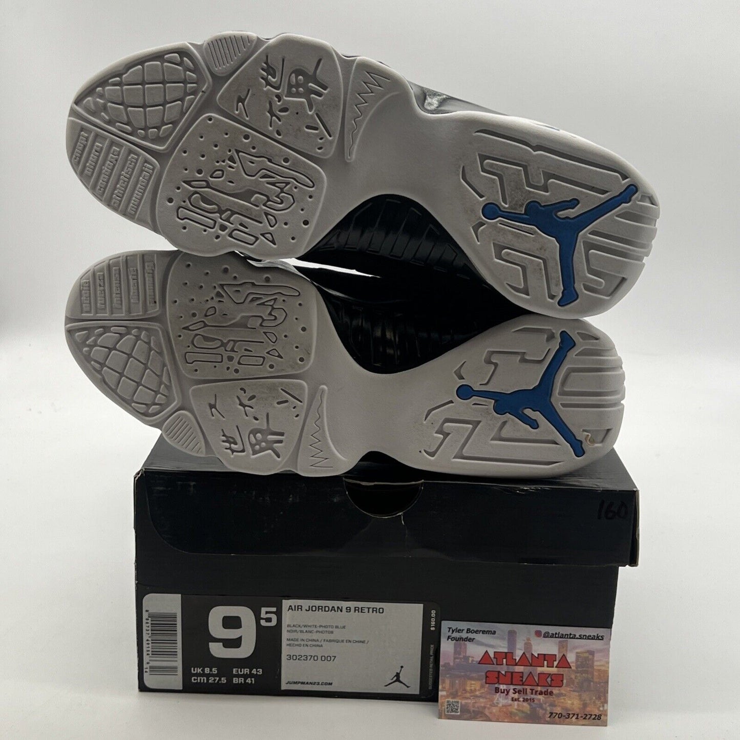 Size 9.5 - Air Jordan 9 Retro Photo Blue (302370-007)