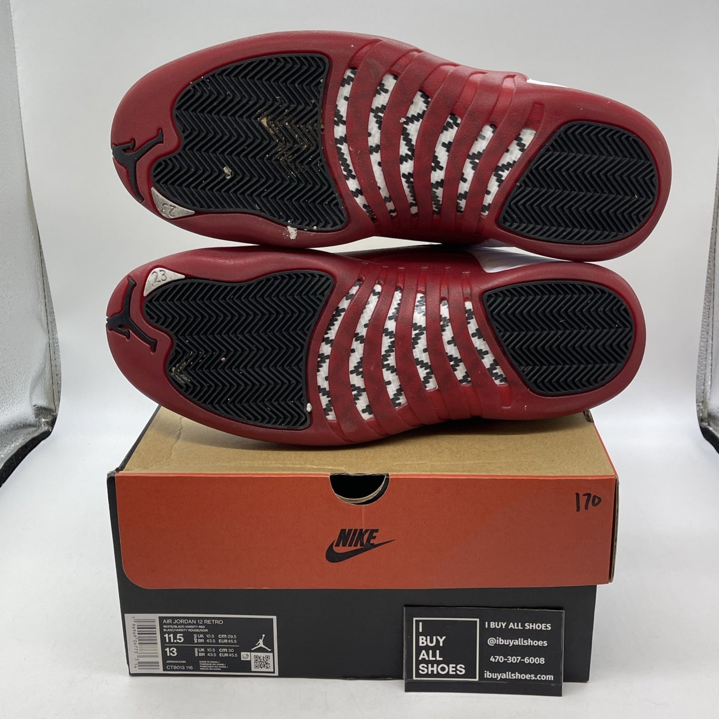Size 11.5 - Jordan 12 Retro 2023 Mid Cherry White Red Leather (CT8013-116)