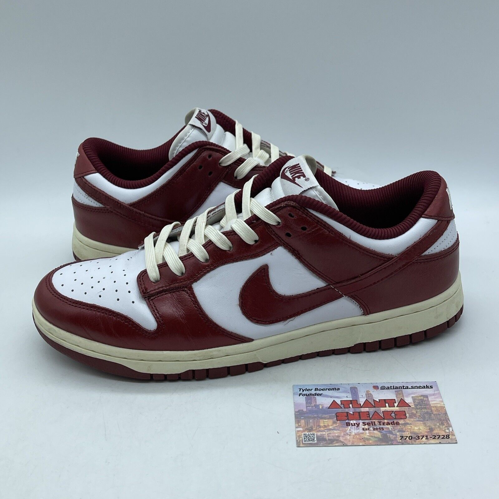 Size 11.5W- Dunk Low PRM Team Red White Leather (FJ4555-100)