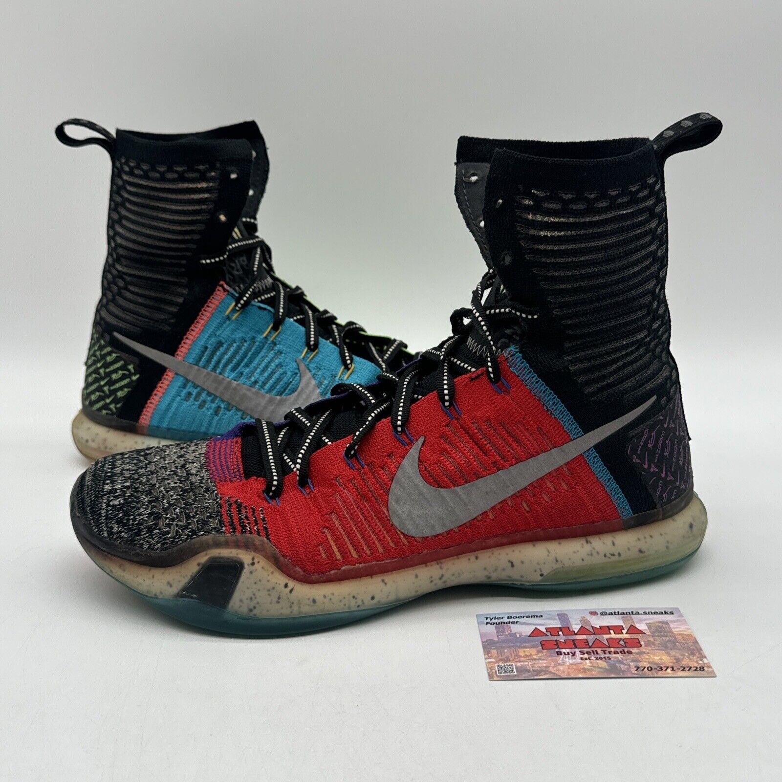 Kobe 10 Elite High What The Size 11 Multi Color Yellow Blue Red Black Nylon Refl