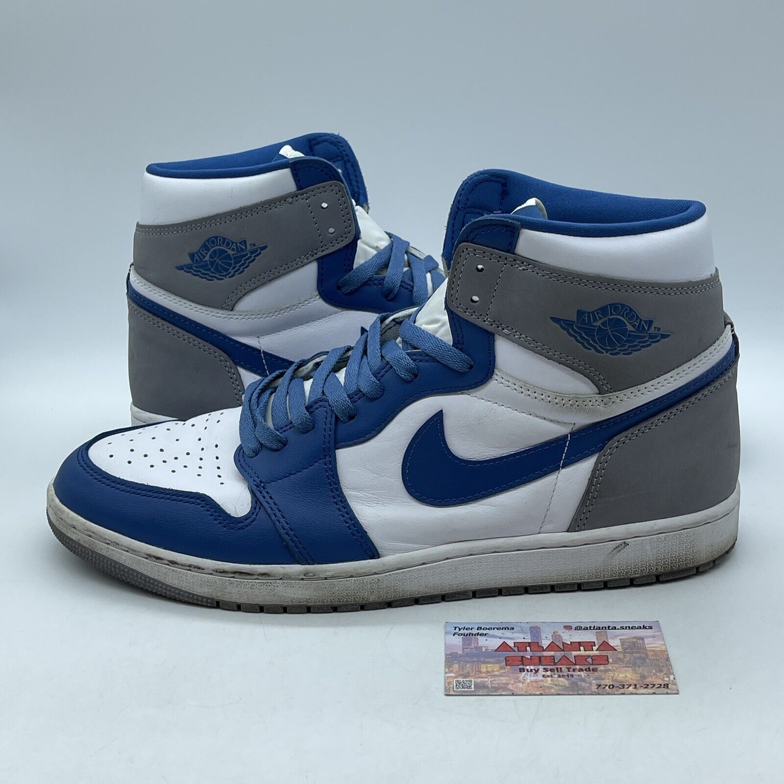 Size 13 - Jordan 1 Retro OG High True Blue White Leather Grey Suede (DZ5485-410)